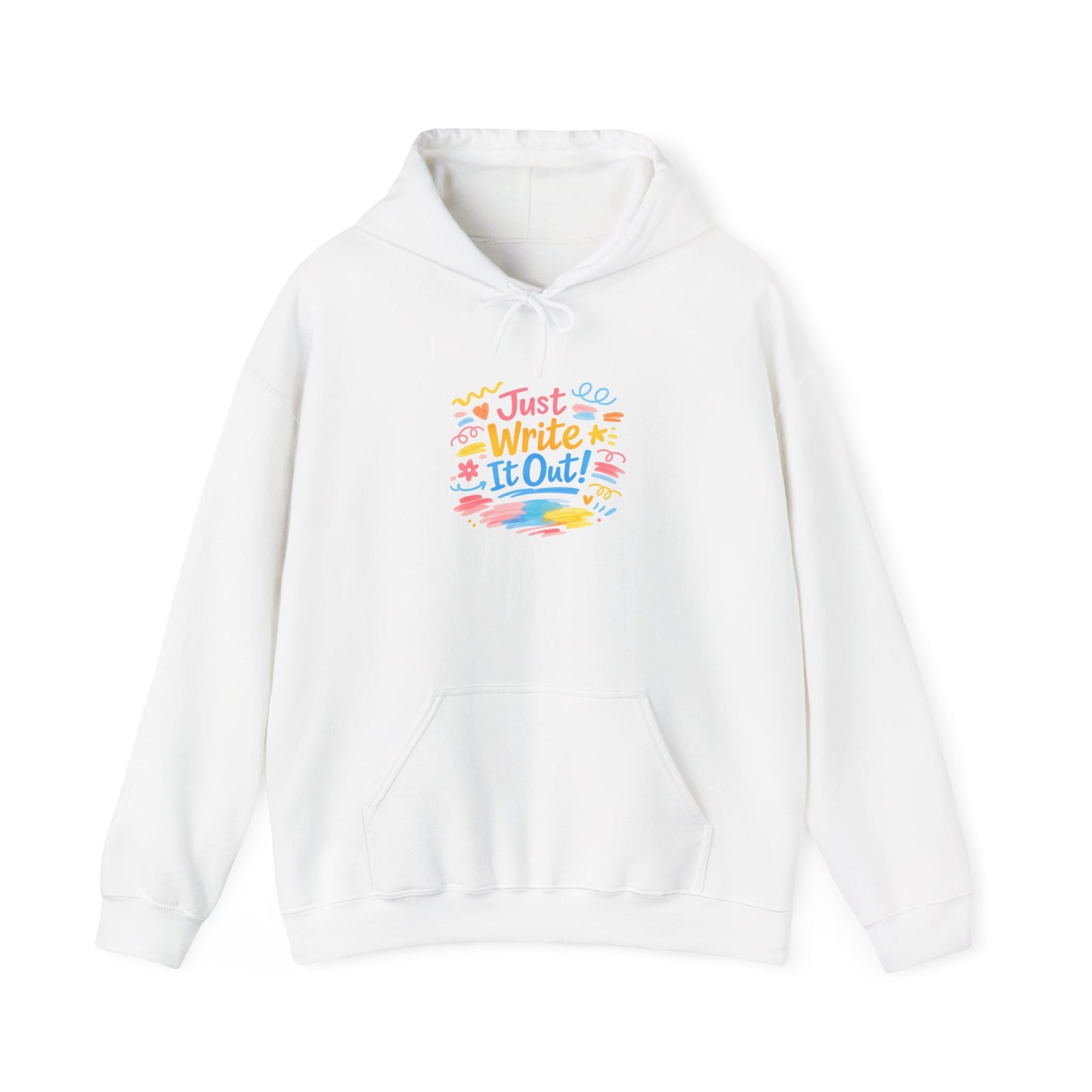 Just Write It Out Hoodie | hand-drawn marker effect, doodle art