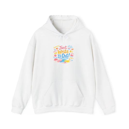 Just Write It Out Hoodie | hand-drawn marker effect, doodle art