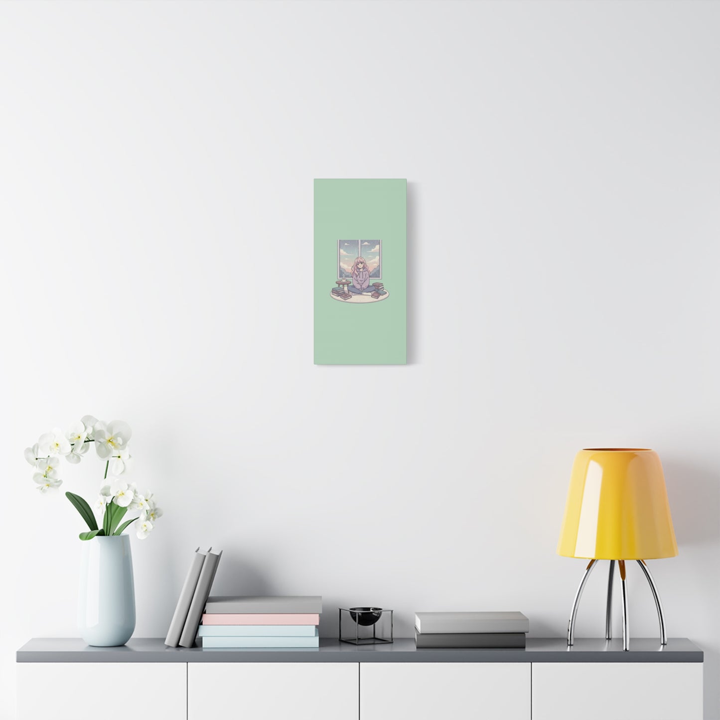 Cozy Girl Reading Wall Art — Matte Stretched Canvas