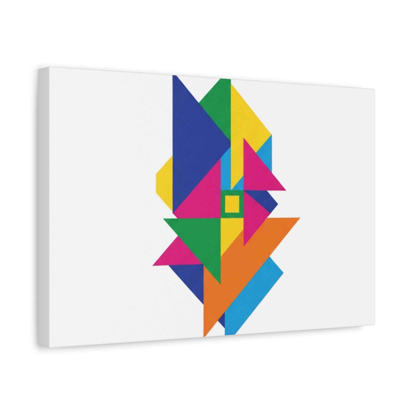 Abstract Geometric Art Canvas — Colorful Modern Stretched Wall Art