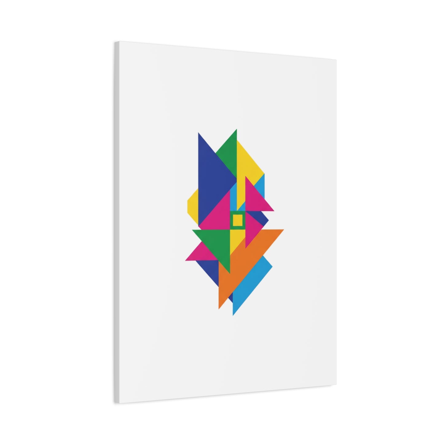Abstract Geometric Art Canvas — Colorful Modern Stretched Wall Art