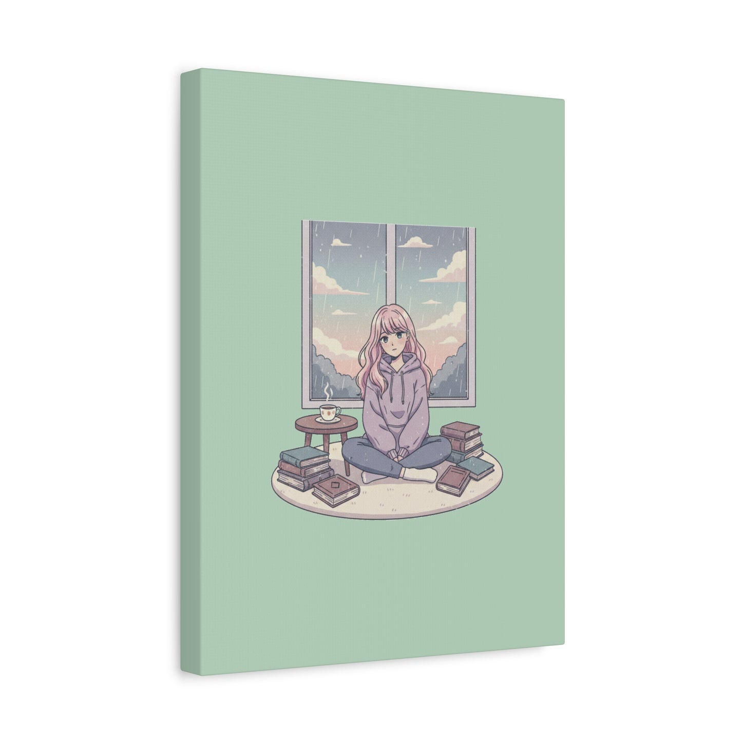 Cozy Girl Reading Wall Art — Matte Stretched Canvas