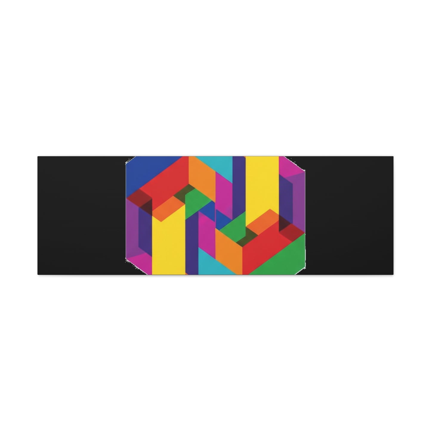 Colorful Geometric Cube Canvas Print — Modern Abstract Wall Art