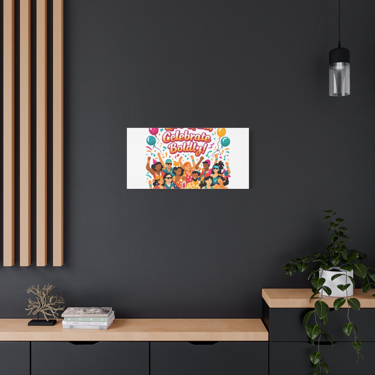 Live Loud Celebrate Boldly Canvas | Carnival Fiesta Confetti, Neon brights