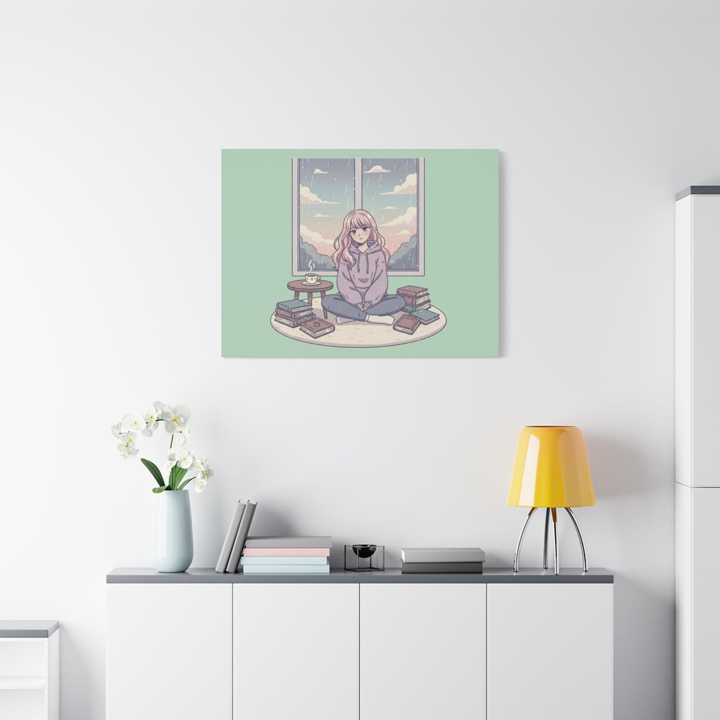 Cozy Girl Reading Wall Art — Matte Stretched Canvas