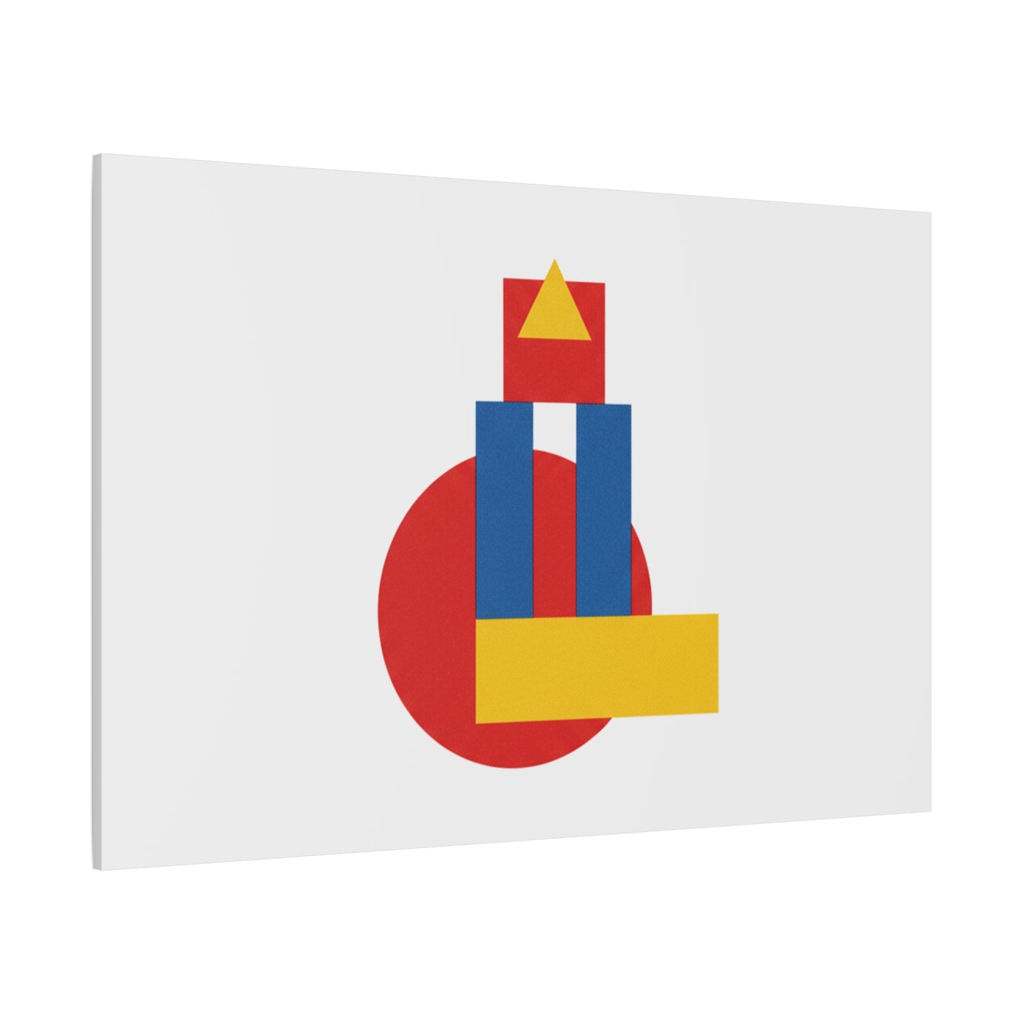 Abstract Geometric Shape Canvas Print — Minimalist Primary Color Wall Art