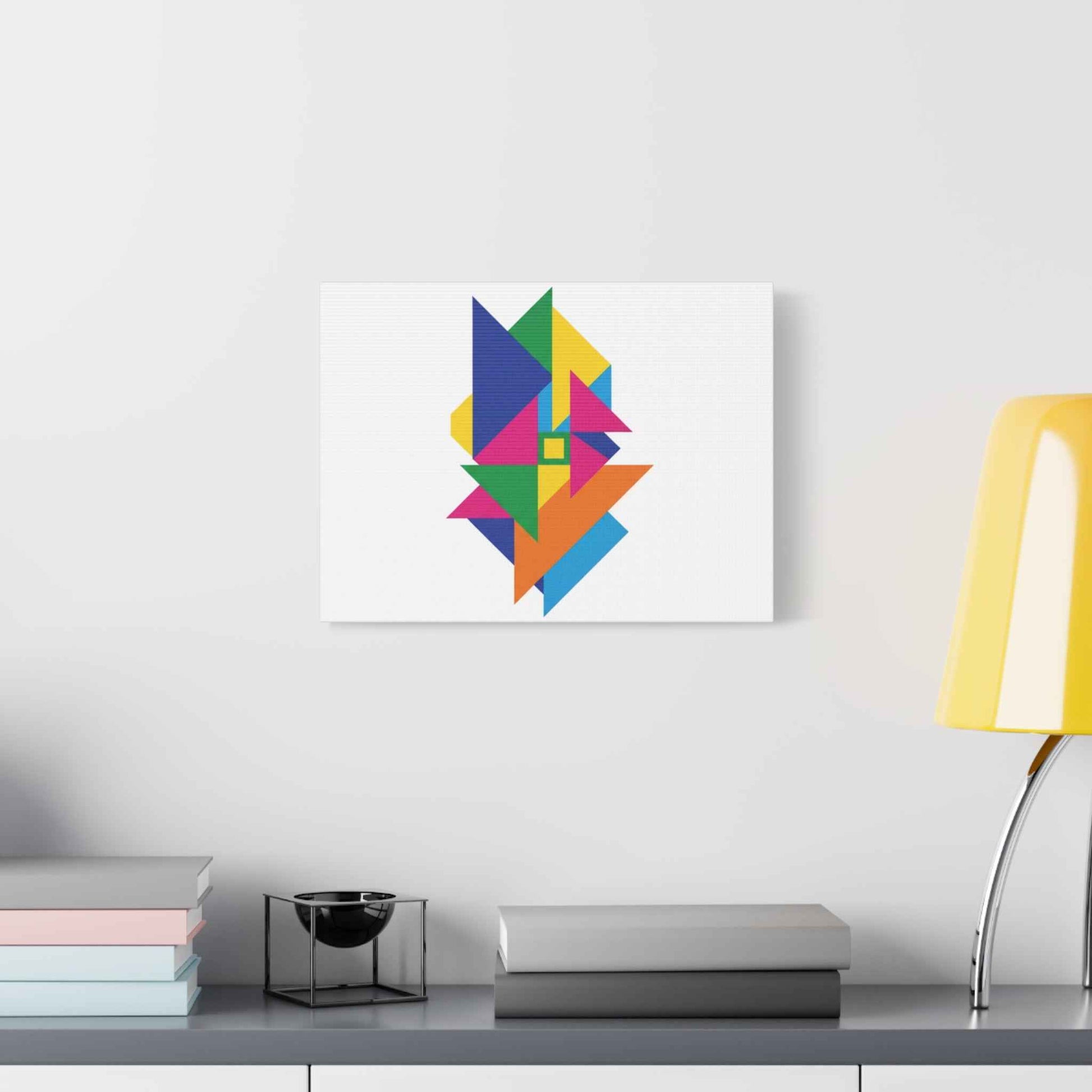 Abstract Geometric Art Canvas — Colorful Modern Stretched Wall Art