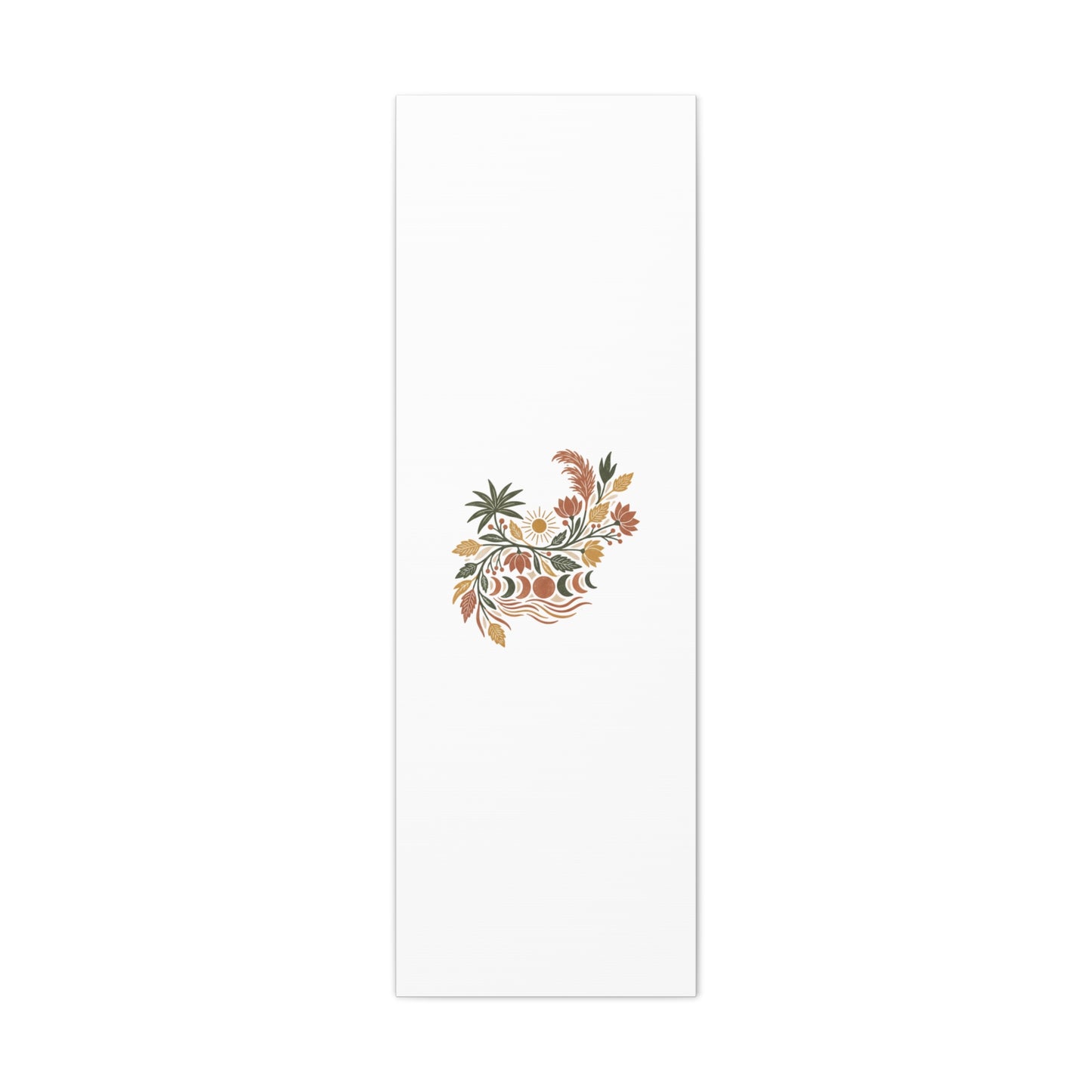 Boho Floral Moon Phase Canvas Print — Matte Stretched Wall Art
