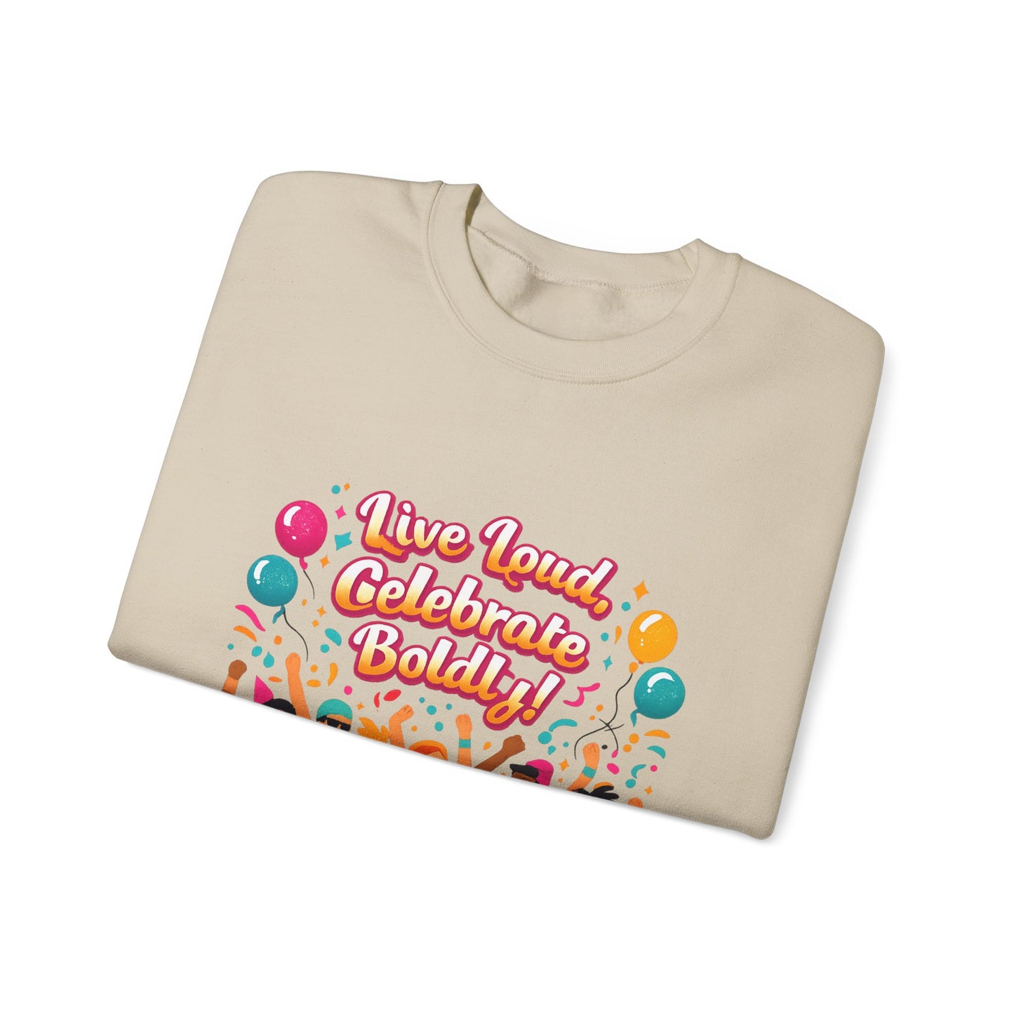 Celebrate Boldly Sweatshirt | carnival confetti colorblocked neon brights
