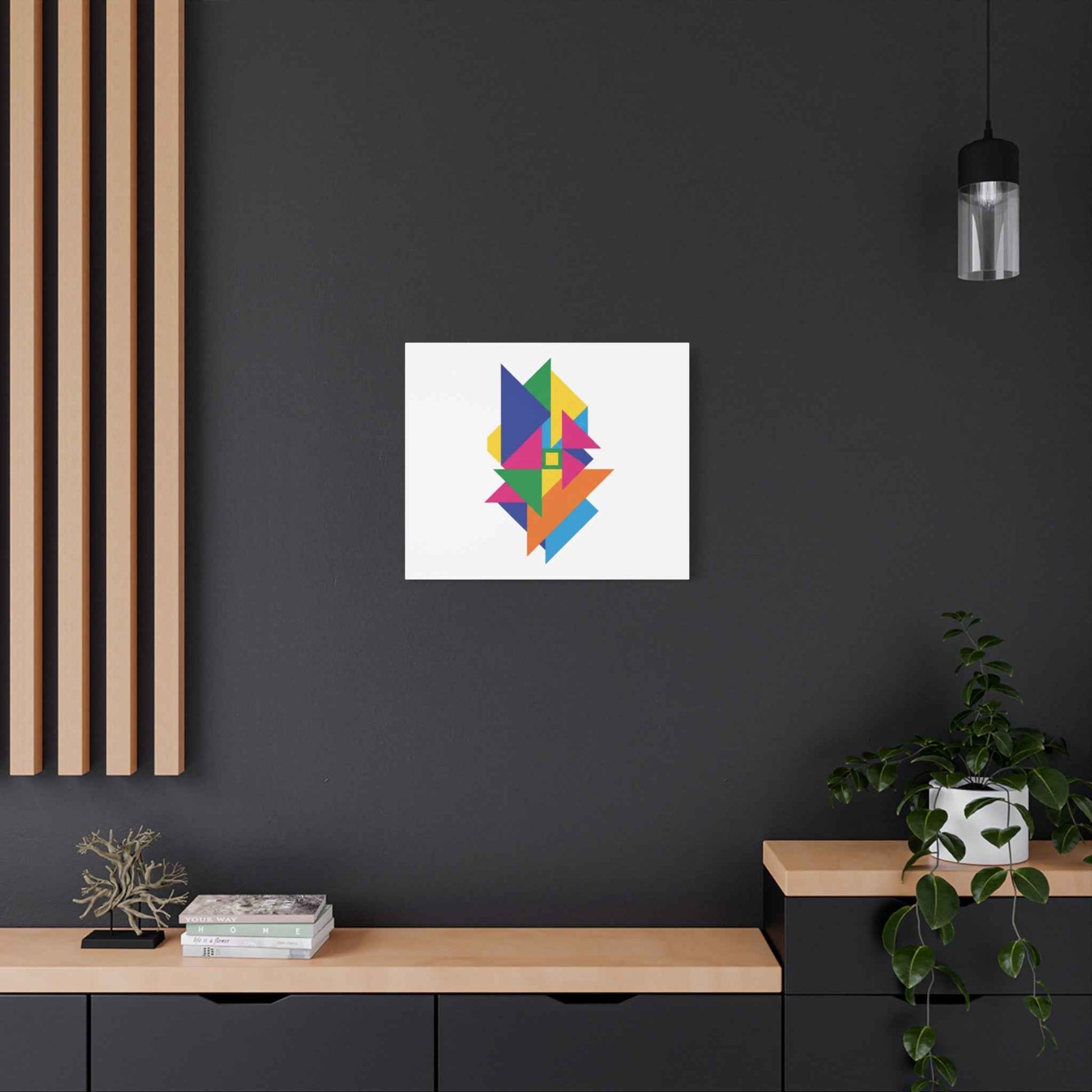 Abstract Geometric Art Canvas — Colorful Modern Stretched Wall Art