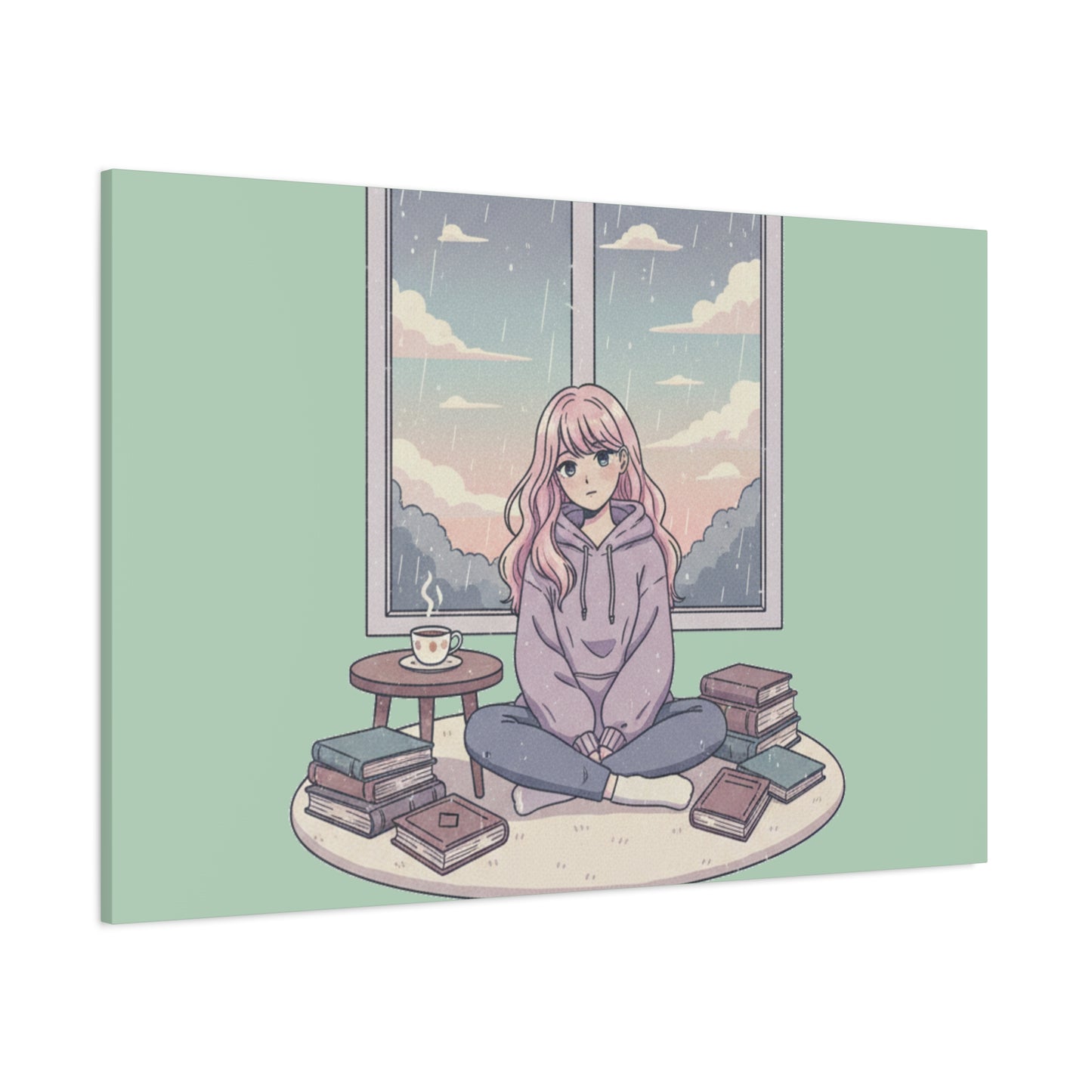 Cozy Girl Reading Wall Art — Matte Stretched Canvas