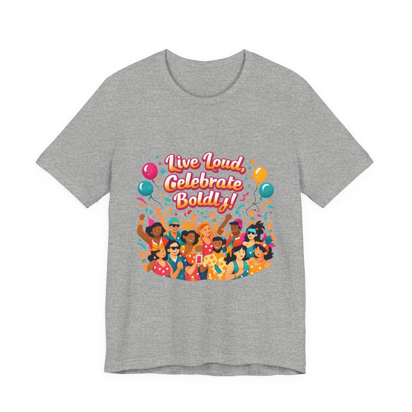 Celebrate Boldly T-Shirt | carnival confetti colorblocked neon brights