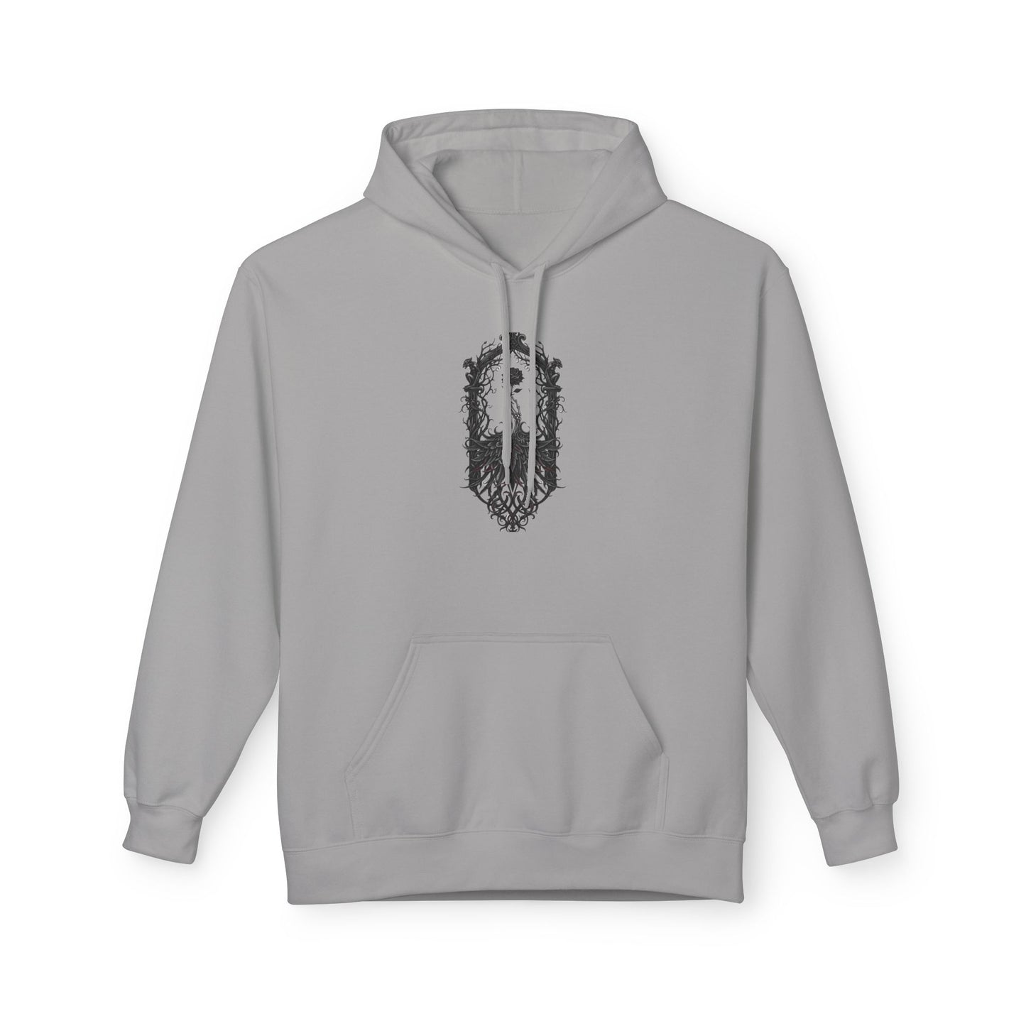 Wolf Crest Hoodie — Monochrome Forest Wolf Emblem