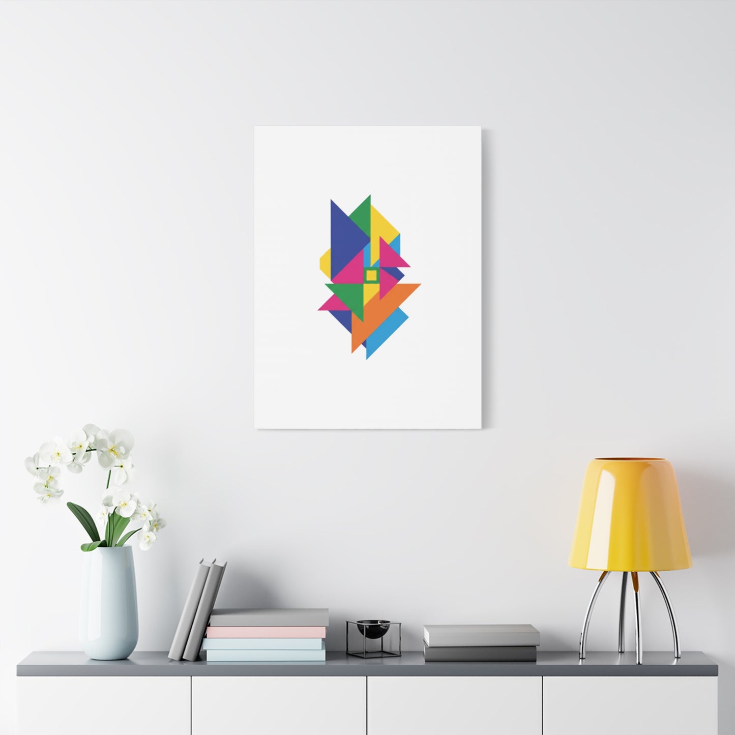Abstract Geometric Art Canvas — Colorful Modern Stretched Wall Art