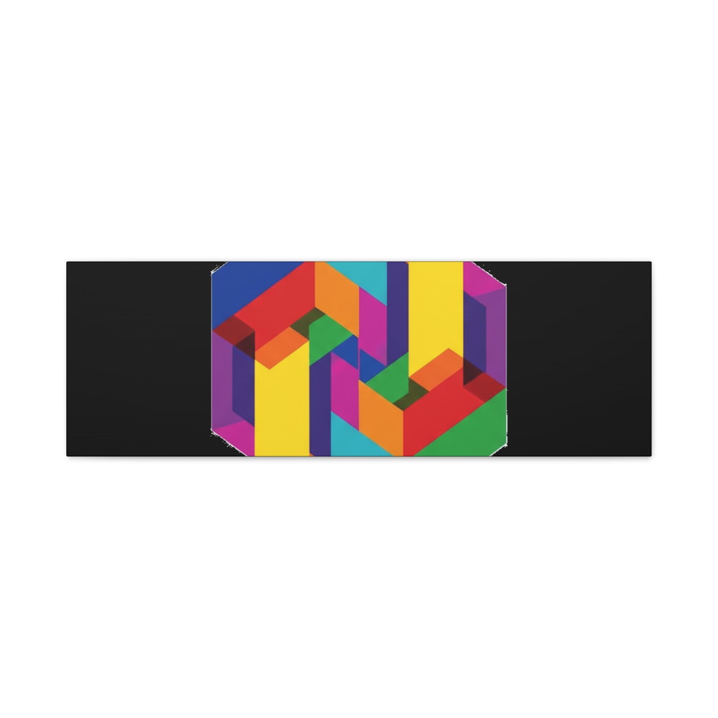 Colorful Geometric Cube Canvas Print — Modern Abstract Wall Art
