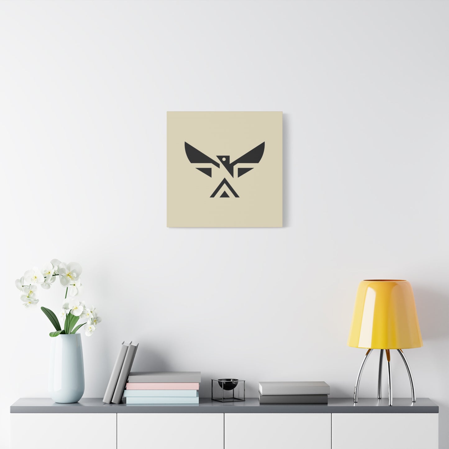 Minimalist Geometric Eagle Canvas Print — Modern Native-Inspired Wall Art