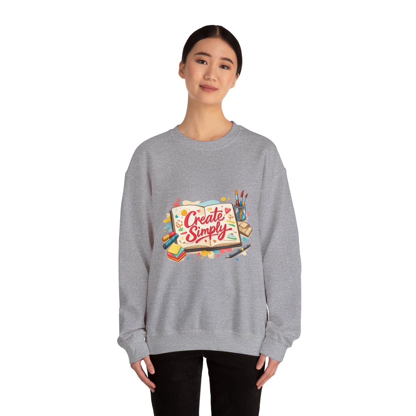 Create Simply marker‑style sweatshirt | hand‑drawn doodle art, sketchbook aesthetic