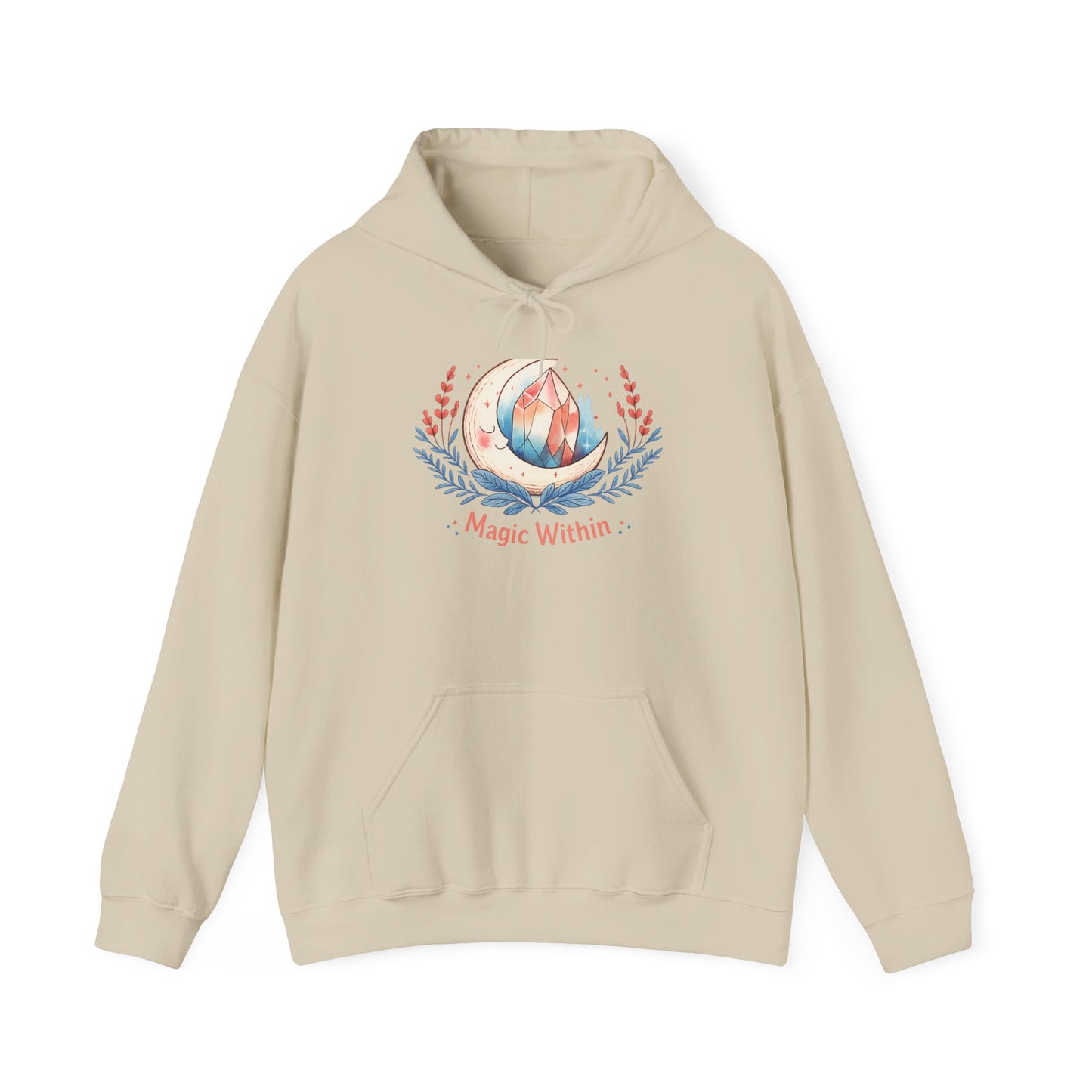 Moon Phase Crystal Crest Hoodie | witchcore, mystic