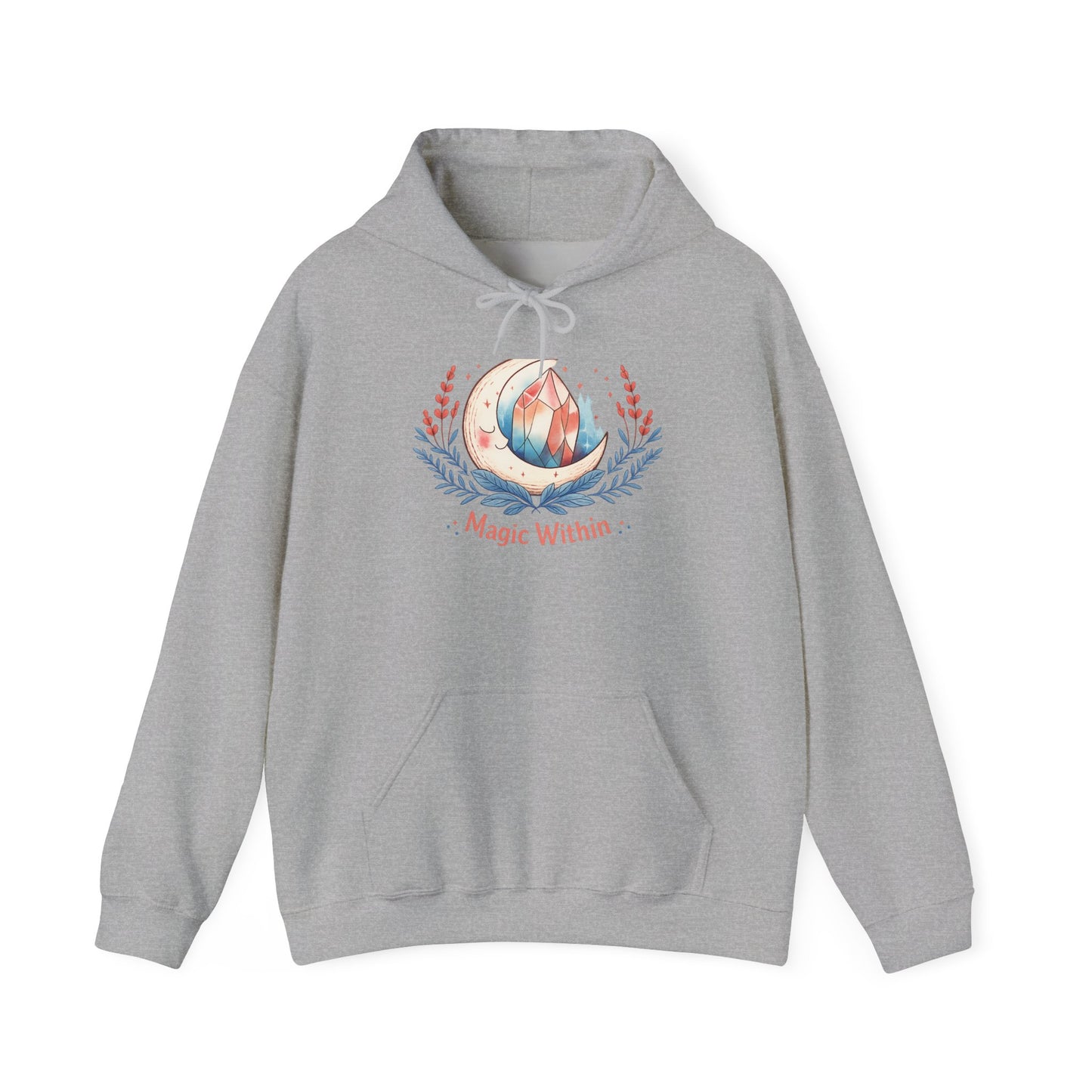 Moon Phase Crystal Crest Hoodie | witchcore, mystic