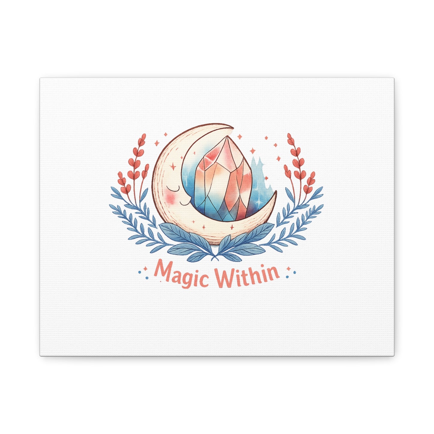 Magic Within Moon Crystal Canvas | witchcore, moon phase, crystals