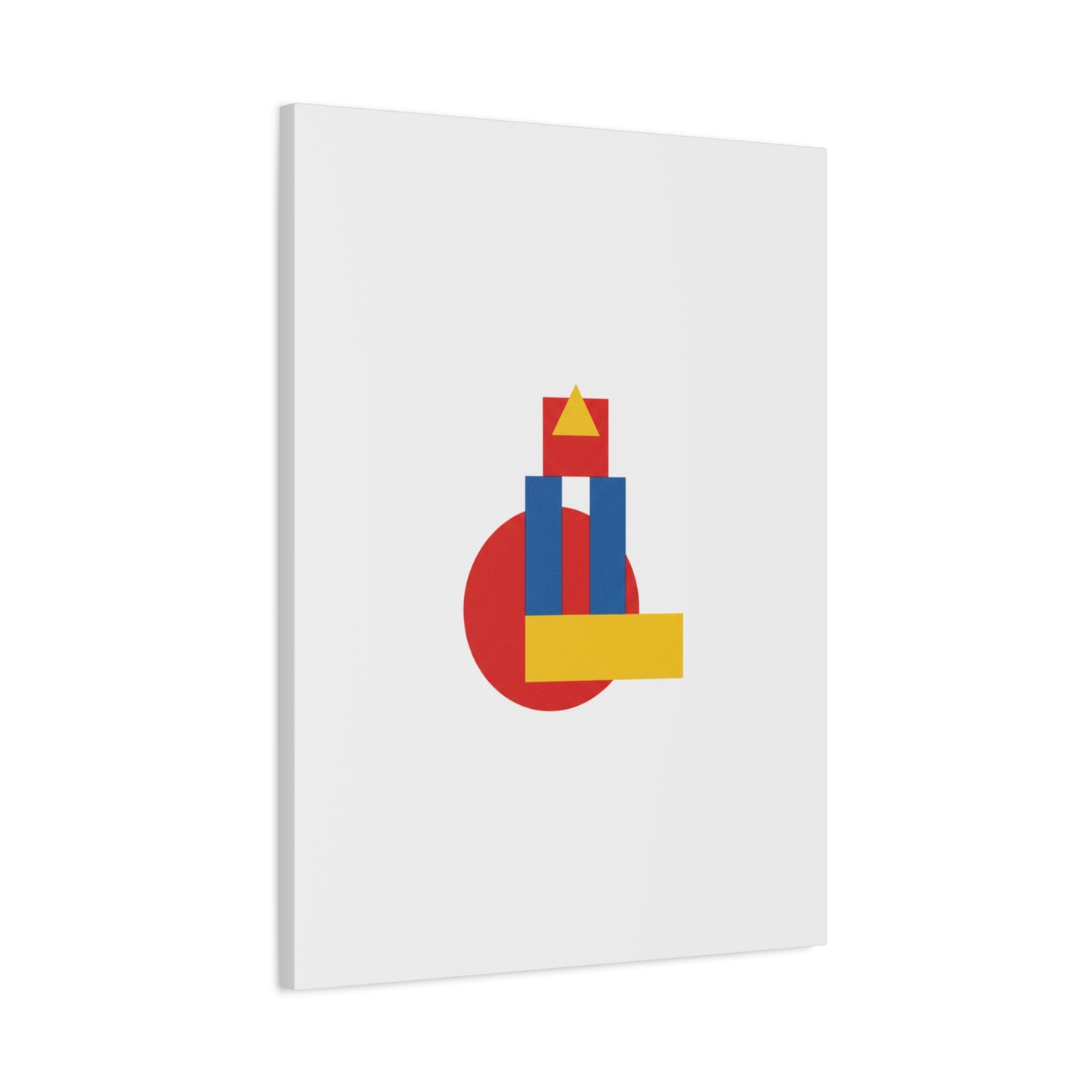 Abstract Geometric Shape Canvas Print — Minimalist Primary Color Wall Art