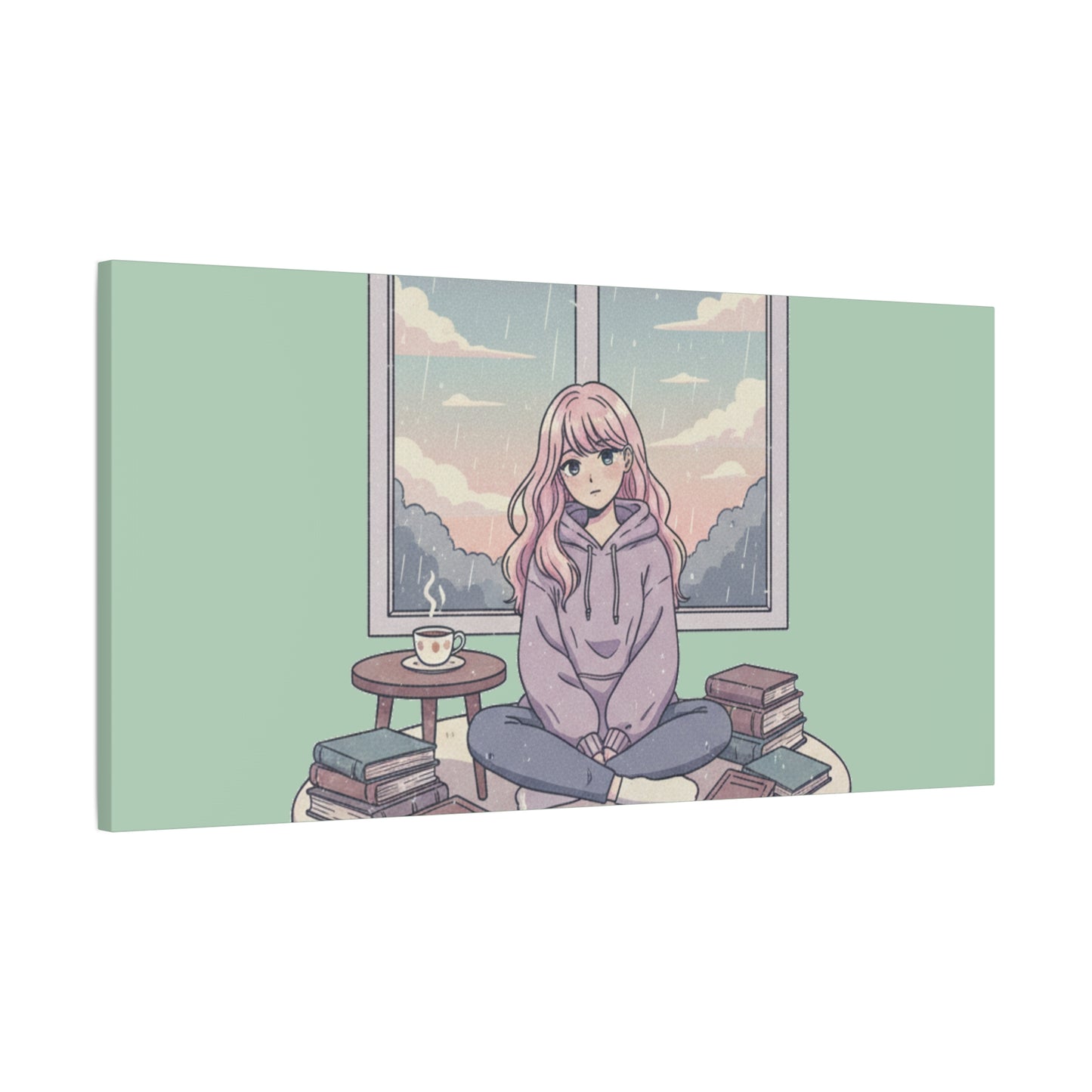 Cozy Girl Reading Wall Art — Matte Stretched Canvas