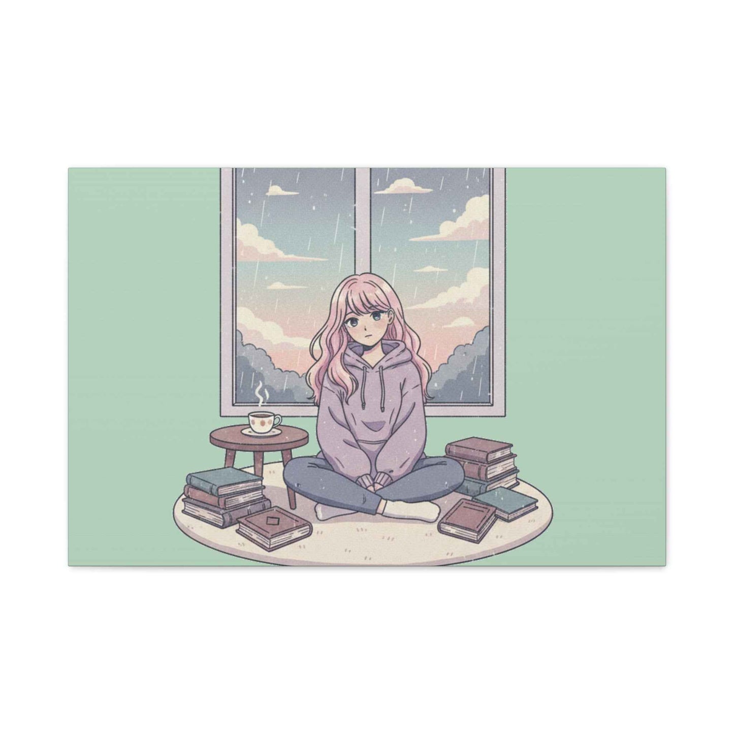 Cozy Girl Reading Wall Art — Matte Stretched Canvas