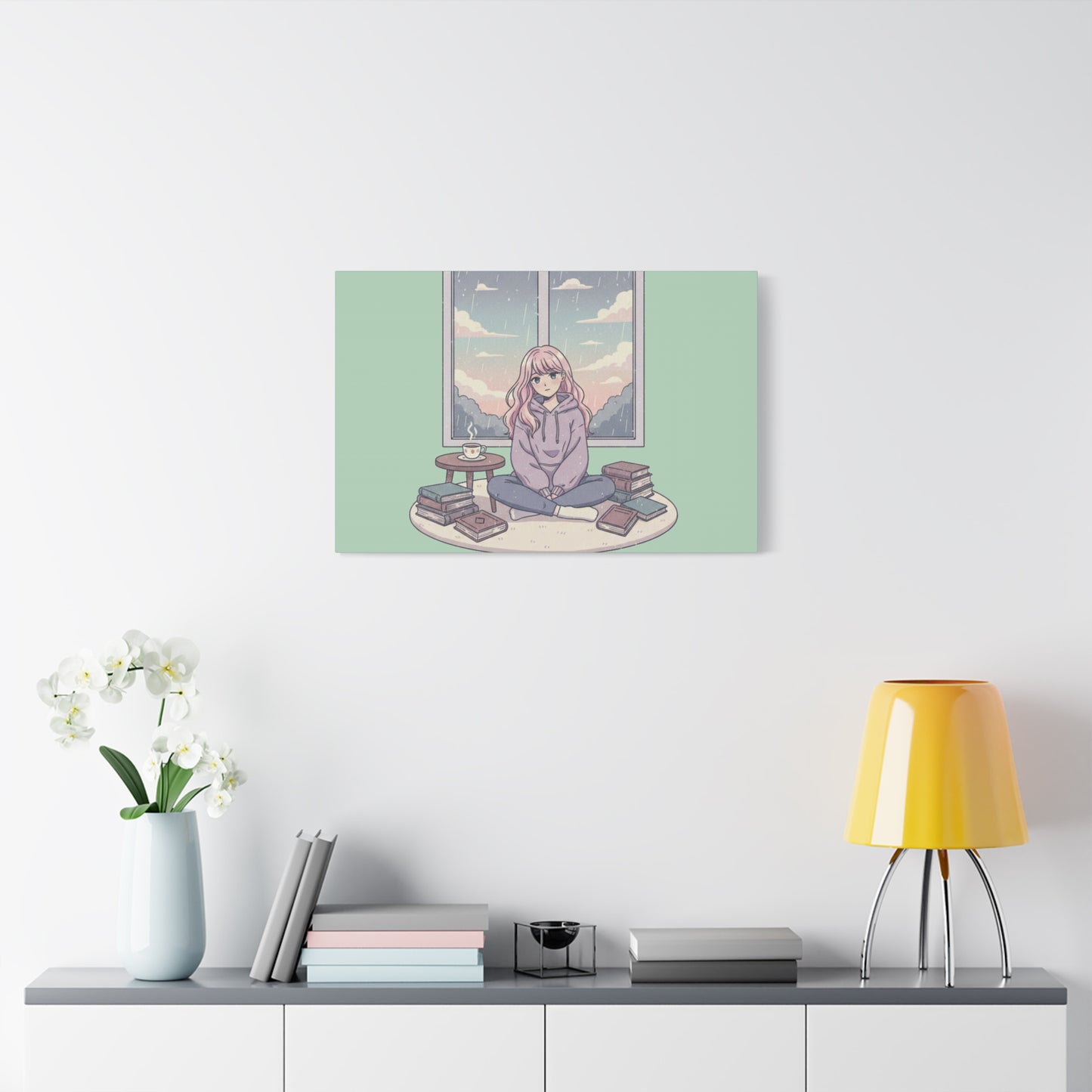 Cozy Girl Reading Wall Art — Matte Stretched Canvas