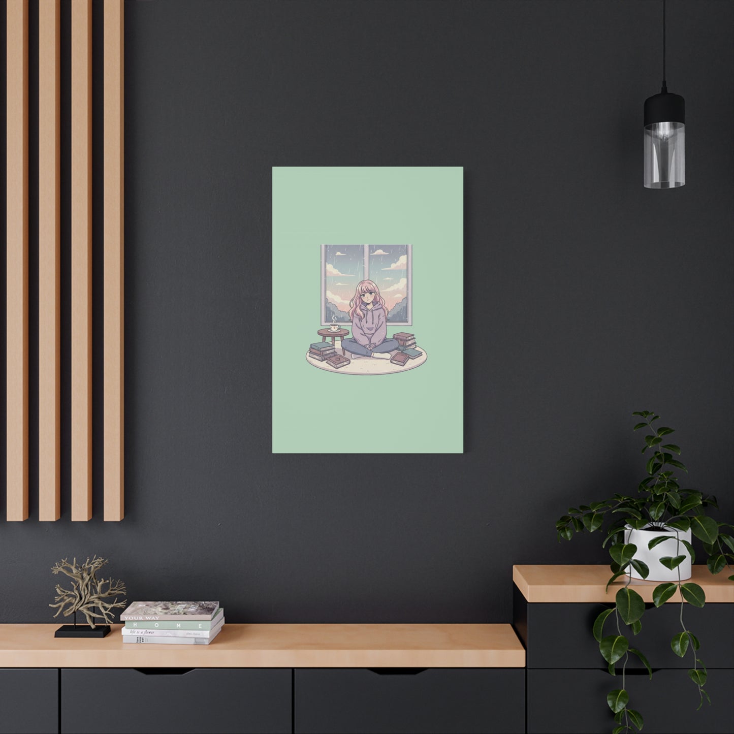 Cozy Girl Reading Wall Art — Matte Stretched Canvas