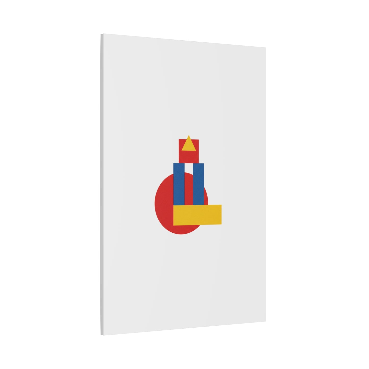Abstract Geometric Shape Canvas Print — Minimalist Primary Color Wall Art