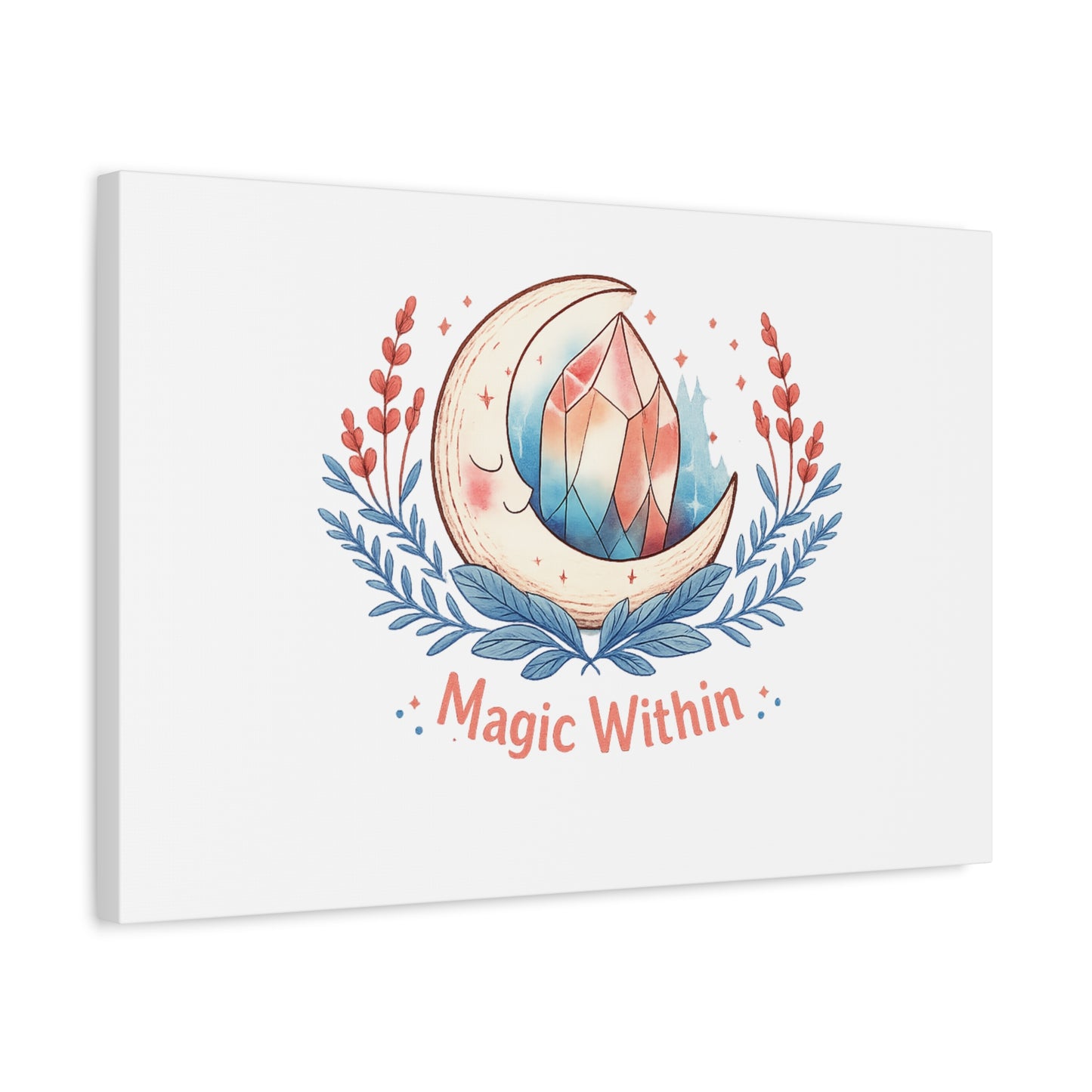 Magic Within Moon Crystal Canvas | witchcore, moon phase, crystals