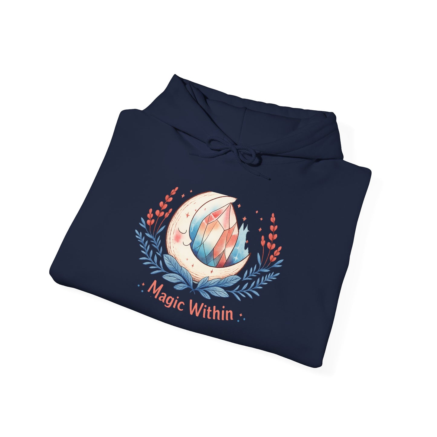 Moon Phase Crystal Crest Hoodie | witchcore, mystic