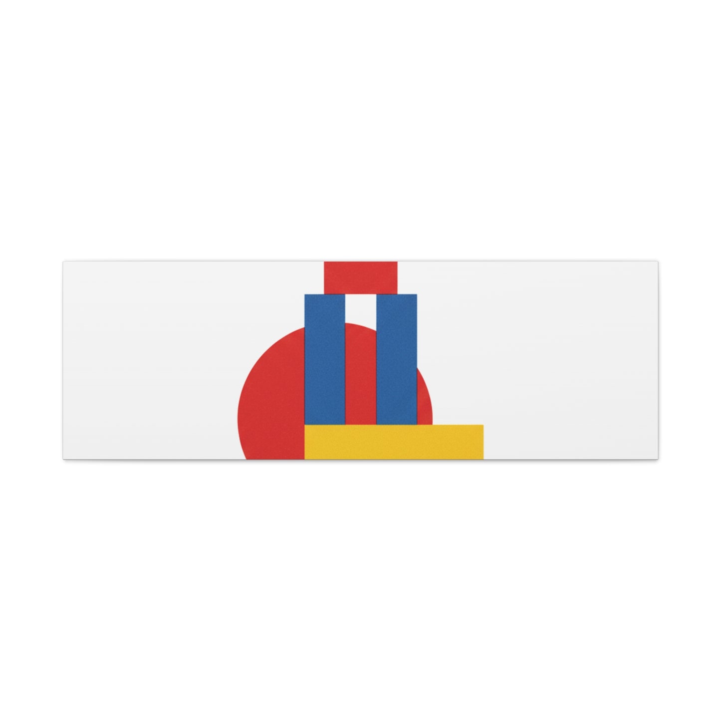 Abstract Geometric Shape Canvas Print — Minimalist Primary Color Wall Art