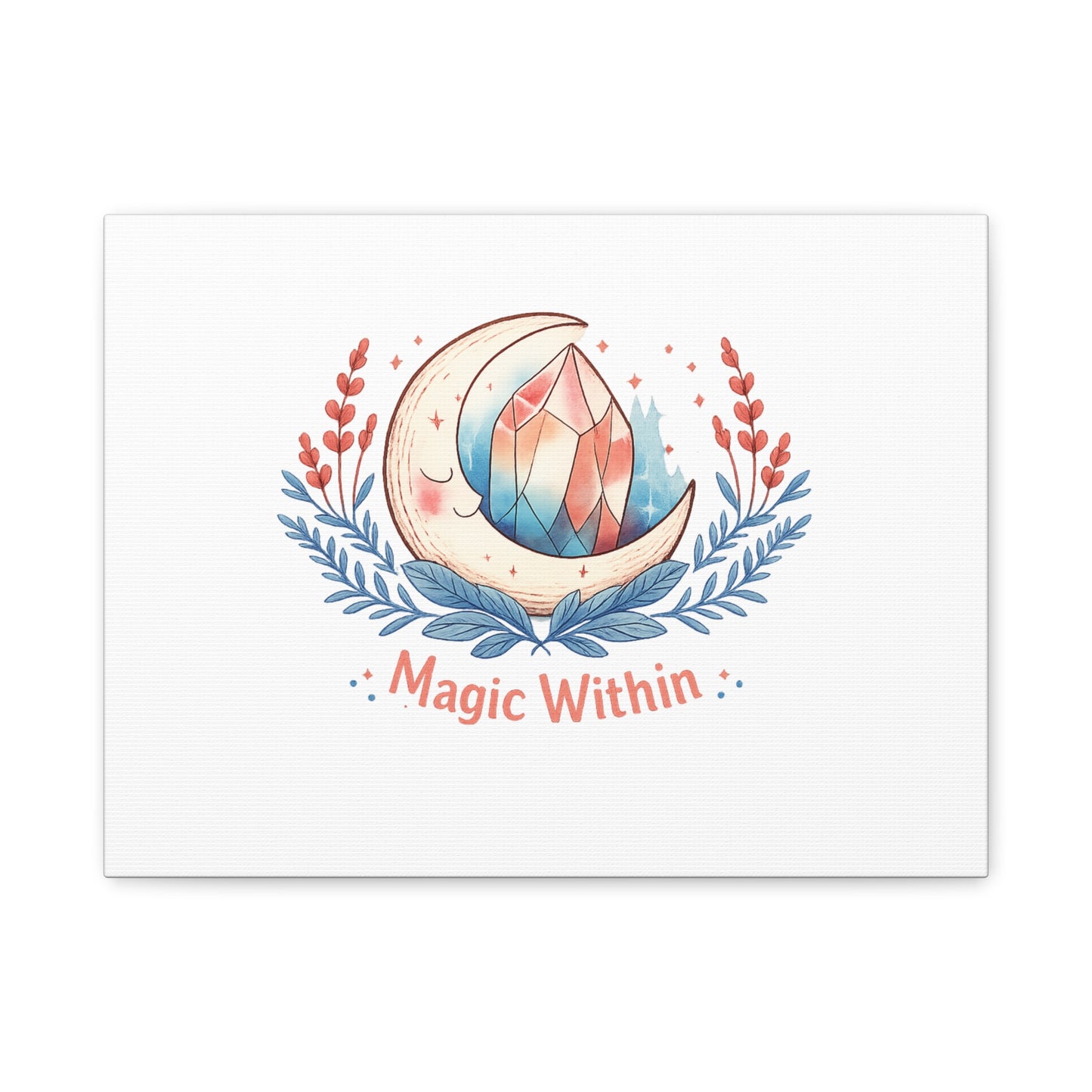 Magic Within Moon Crystal Canvas | witchcore, moon phase, crystals