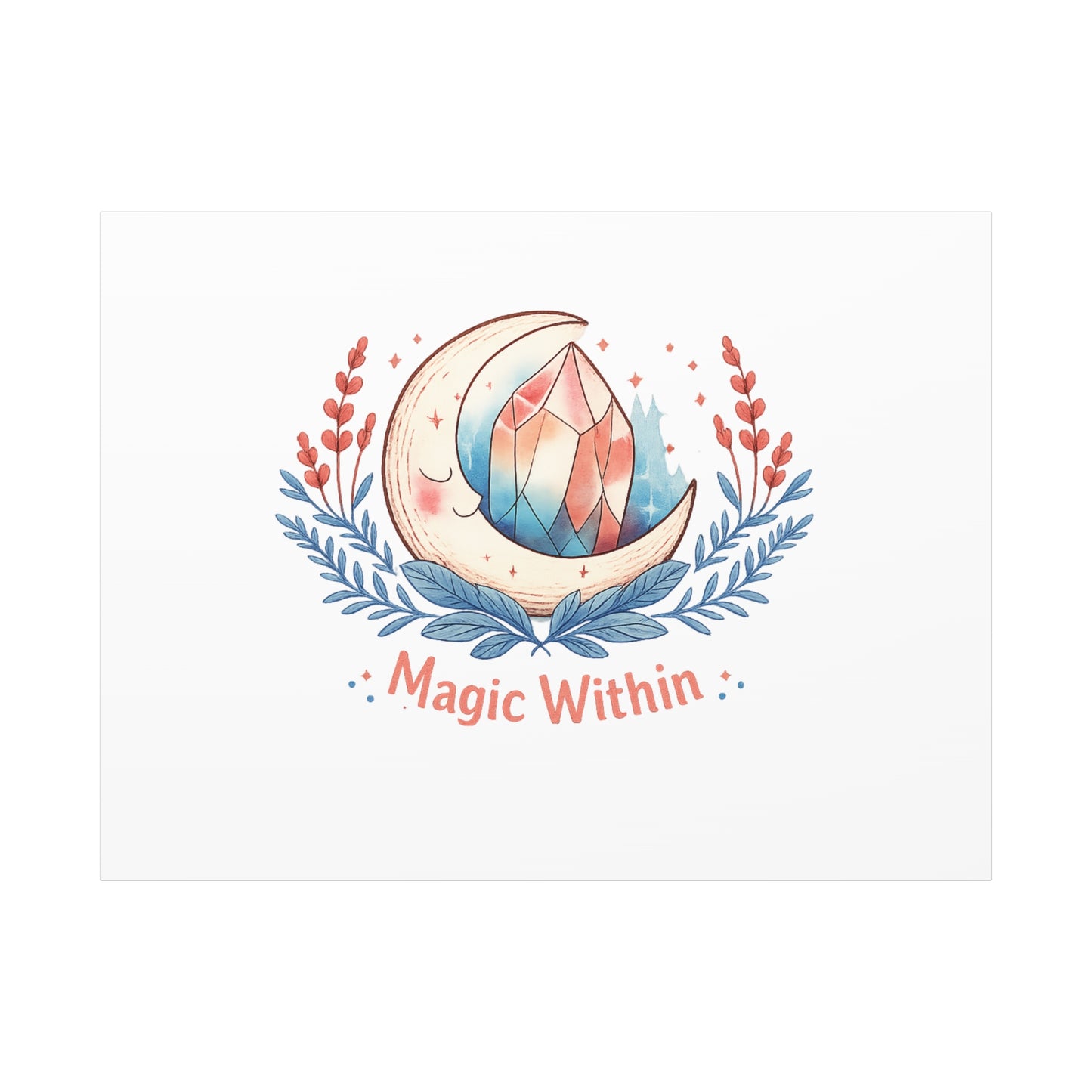 Magic Within Moon Crystal Canvas | witchcore, moon phase, crystals