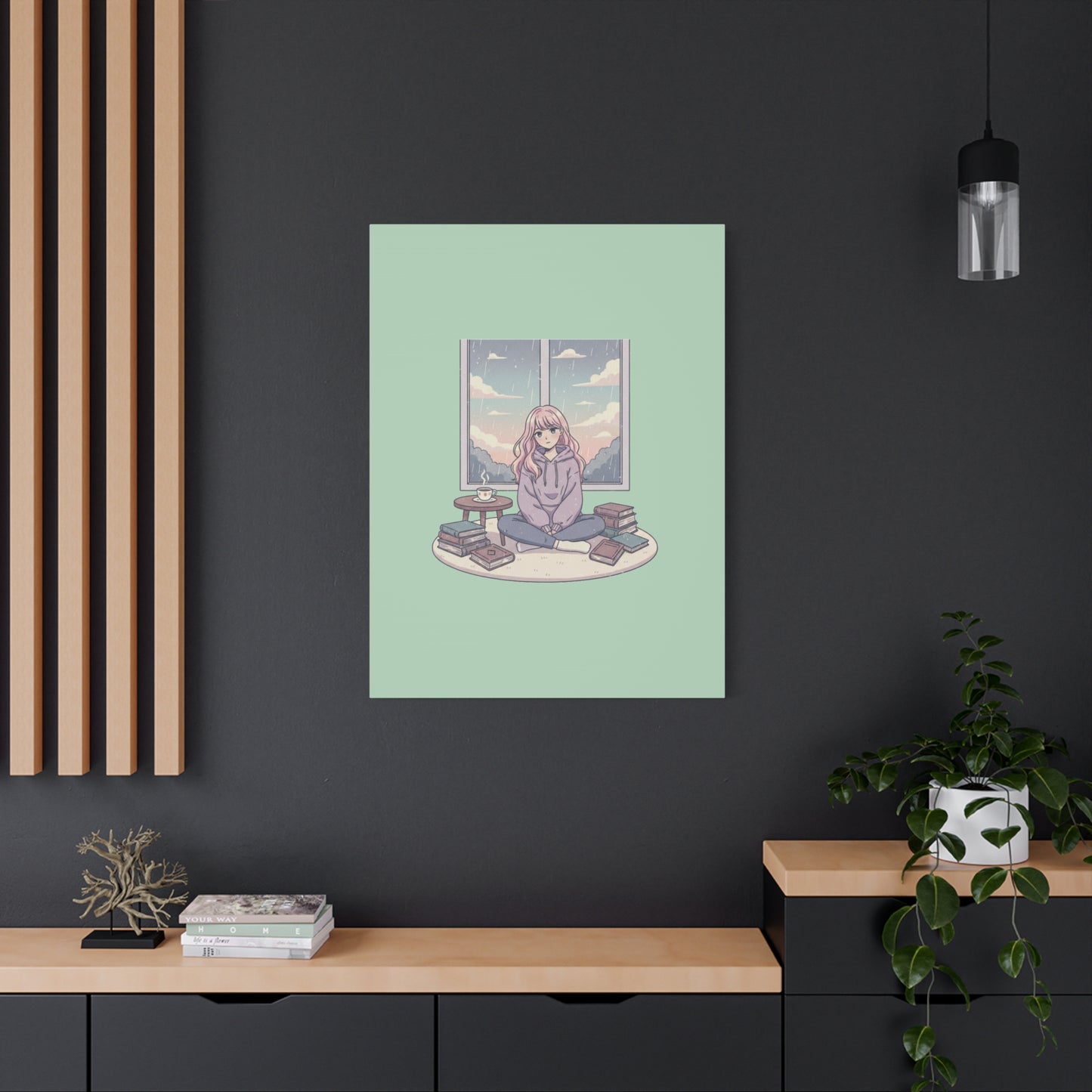 Cozy Girl Reading Wall Art — Matte Stretched Canvas