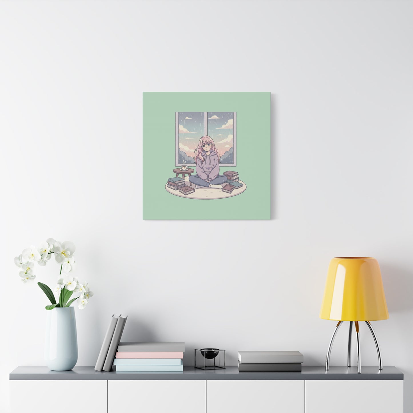 Cozy Girl Reading Wall Art — Matte Stretched Canvas