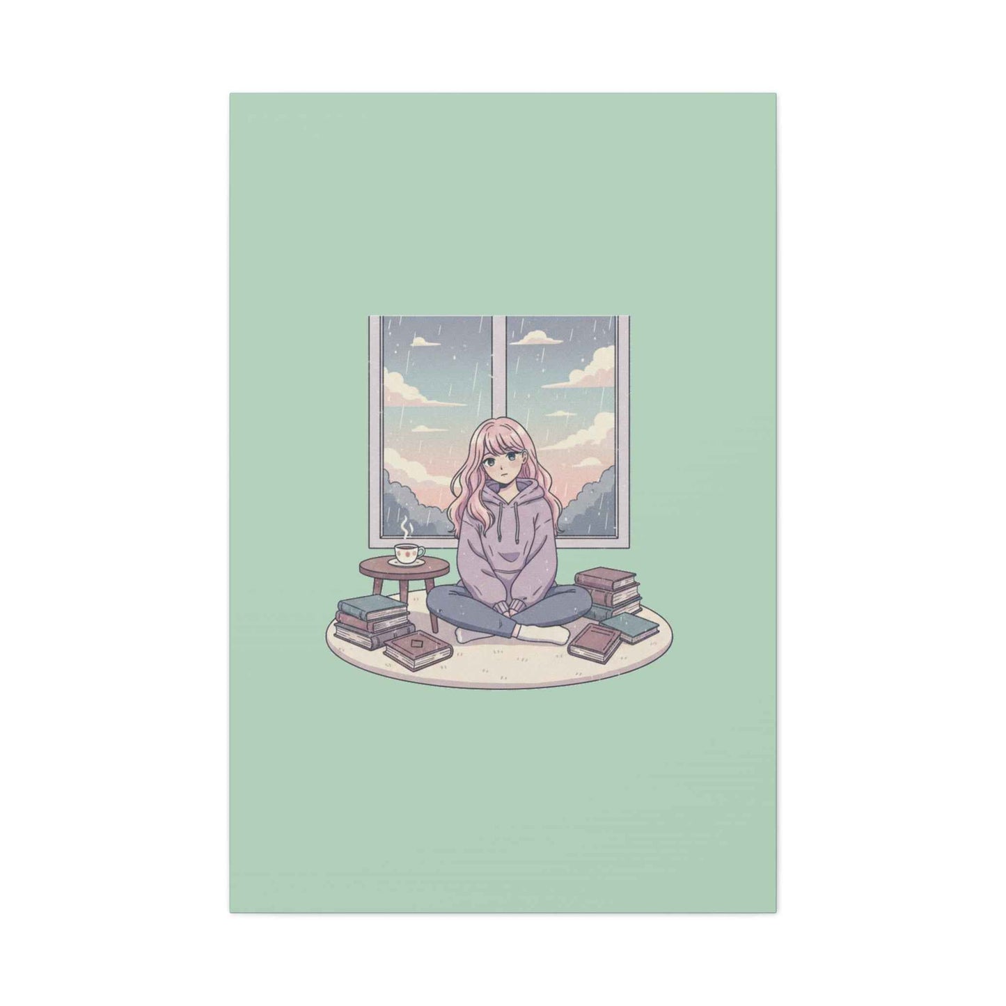 Cozy Girl Reading Wall Art — Matte Stretched Canvas