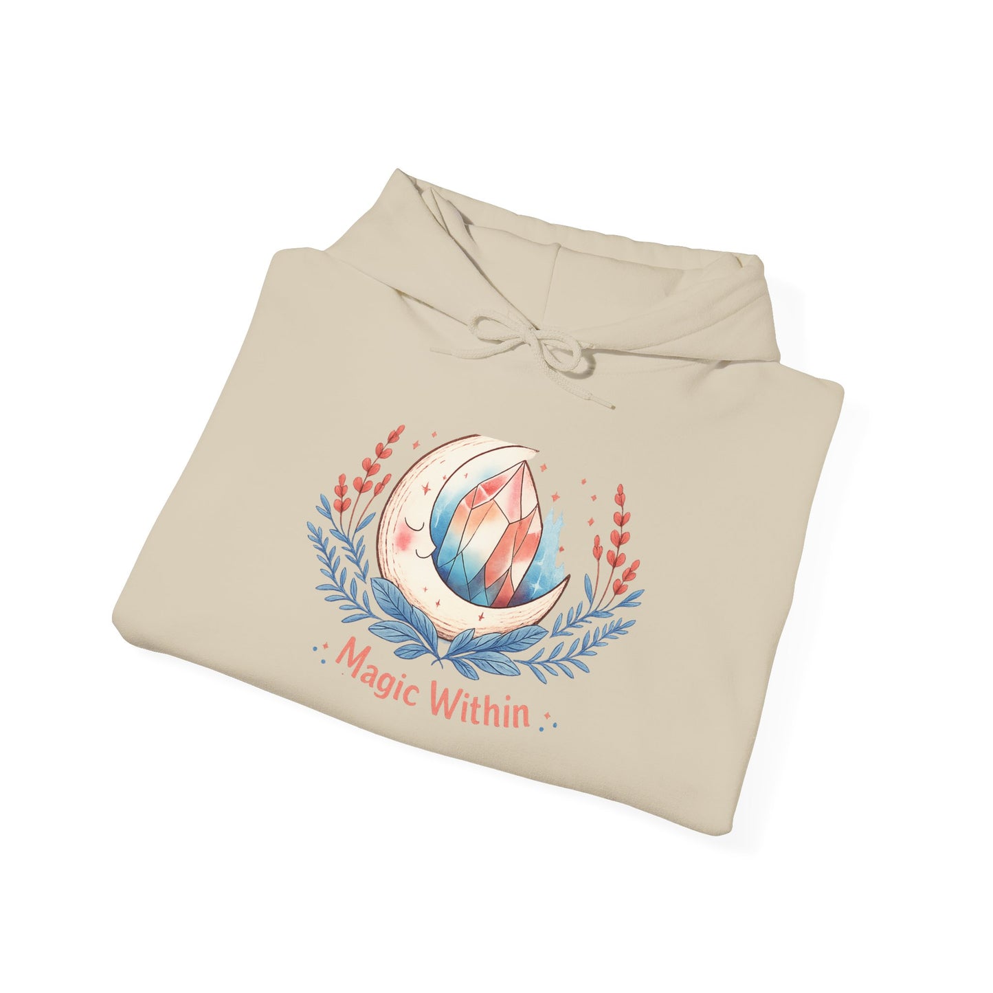 Moon Phase Crystal Crest Hoodie | witchcore, mystic