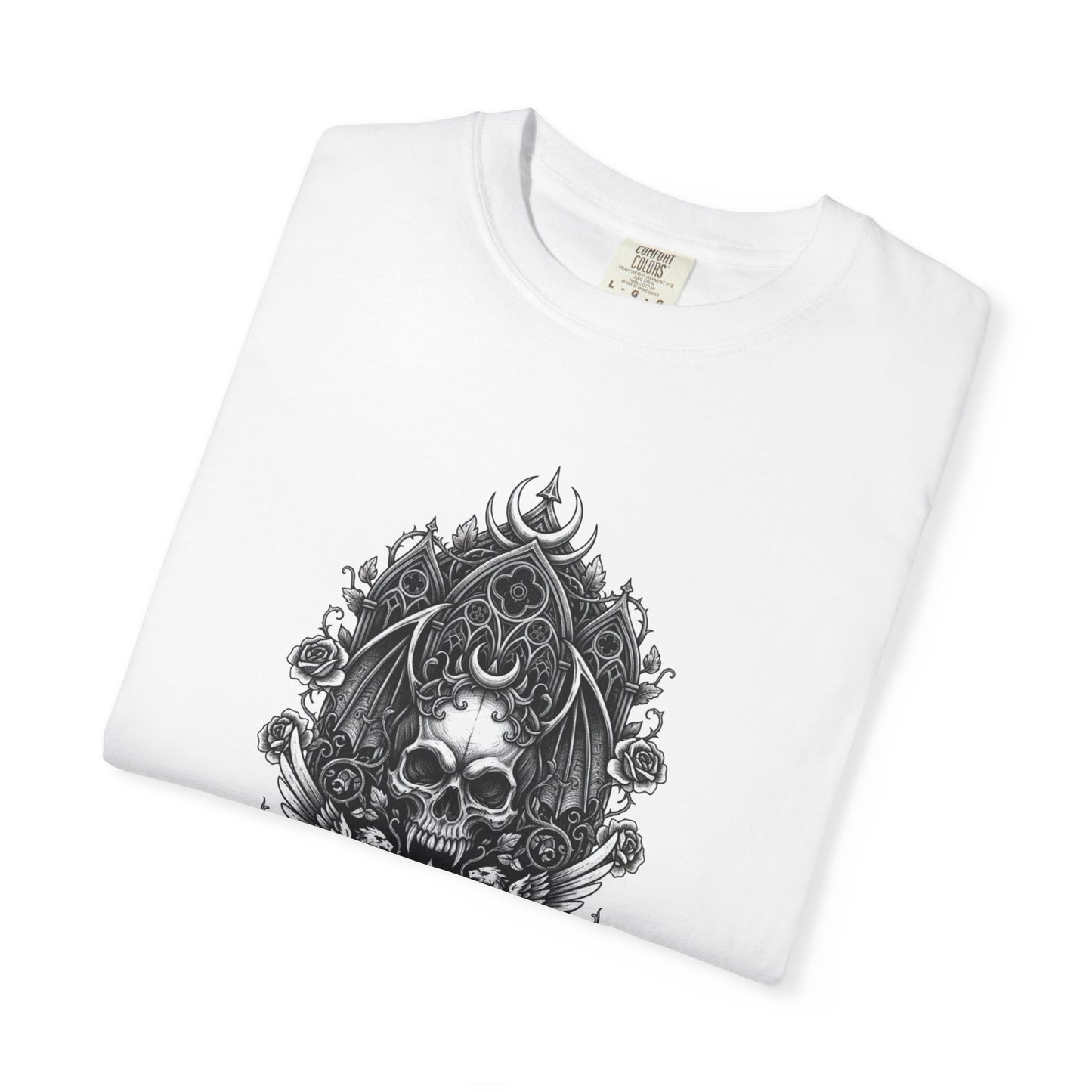 Skull & Cross Key Gothic T-Shirt — Ornate Dark Art Graphic Tee