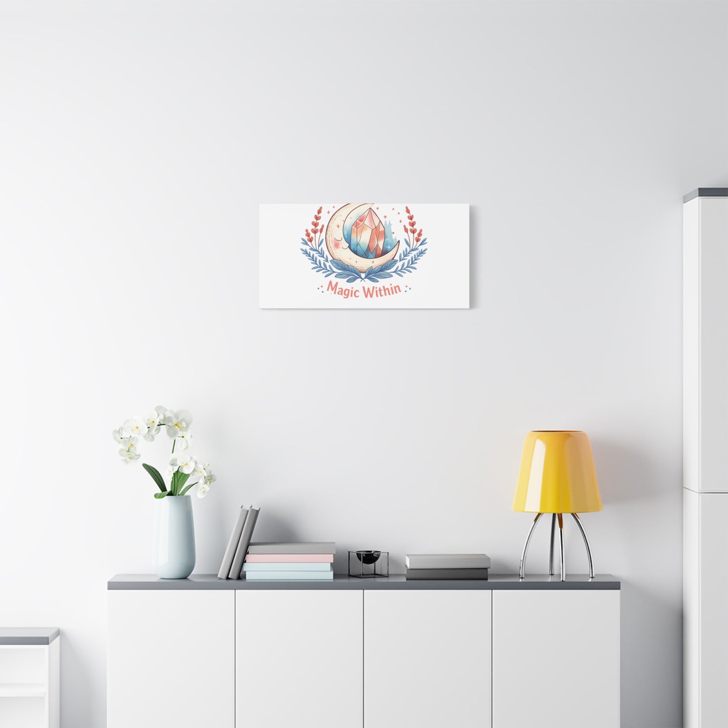 Magic Within Moon Crystal Canvas | witchcore, moon phase, crystals