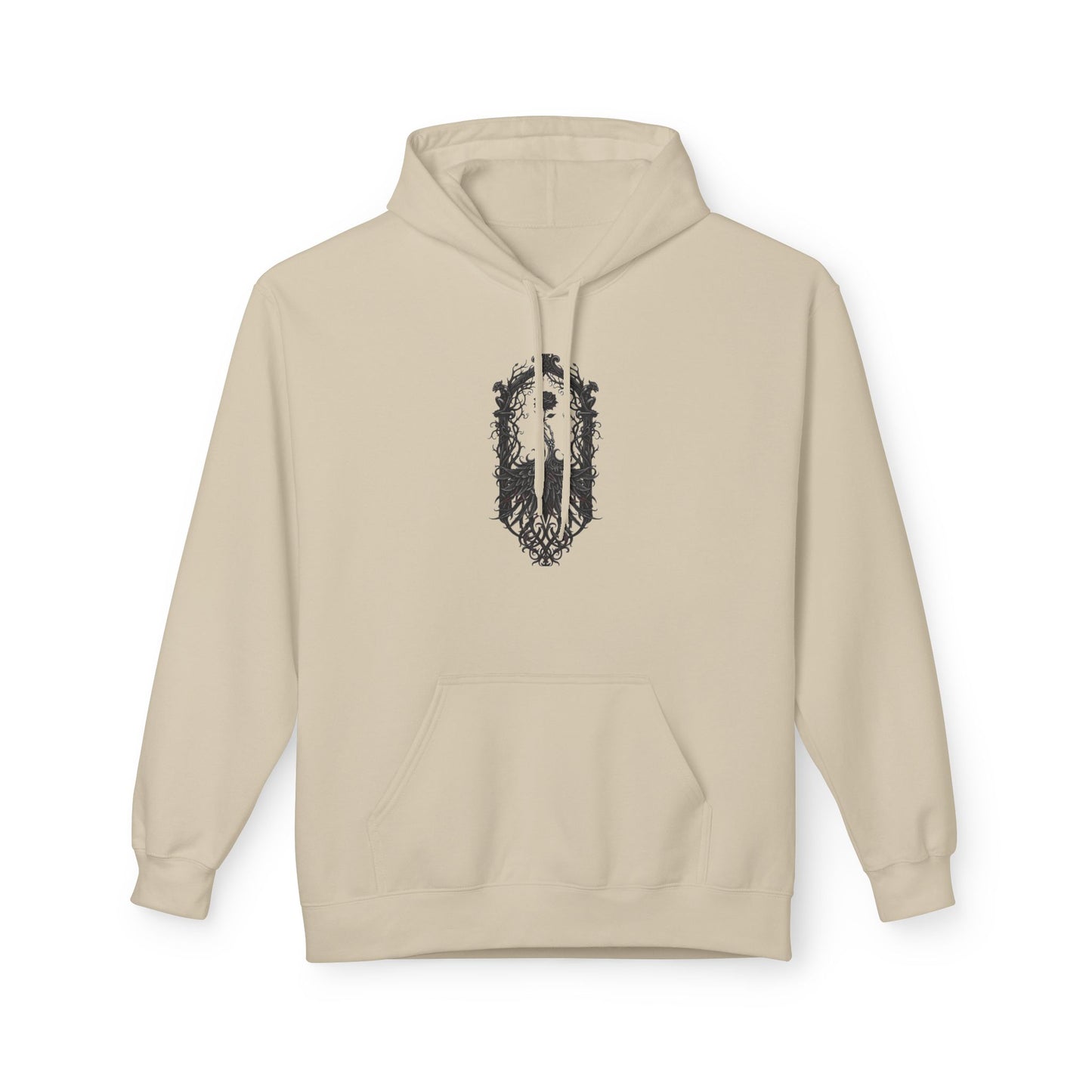Wolf Crest Hoodie — Monochrome Forest Wolf Emblem