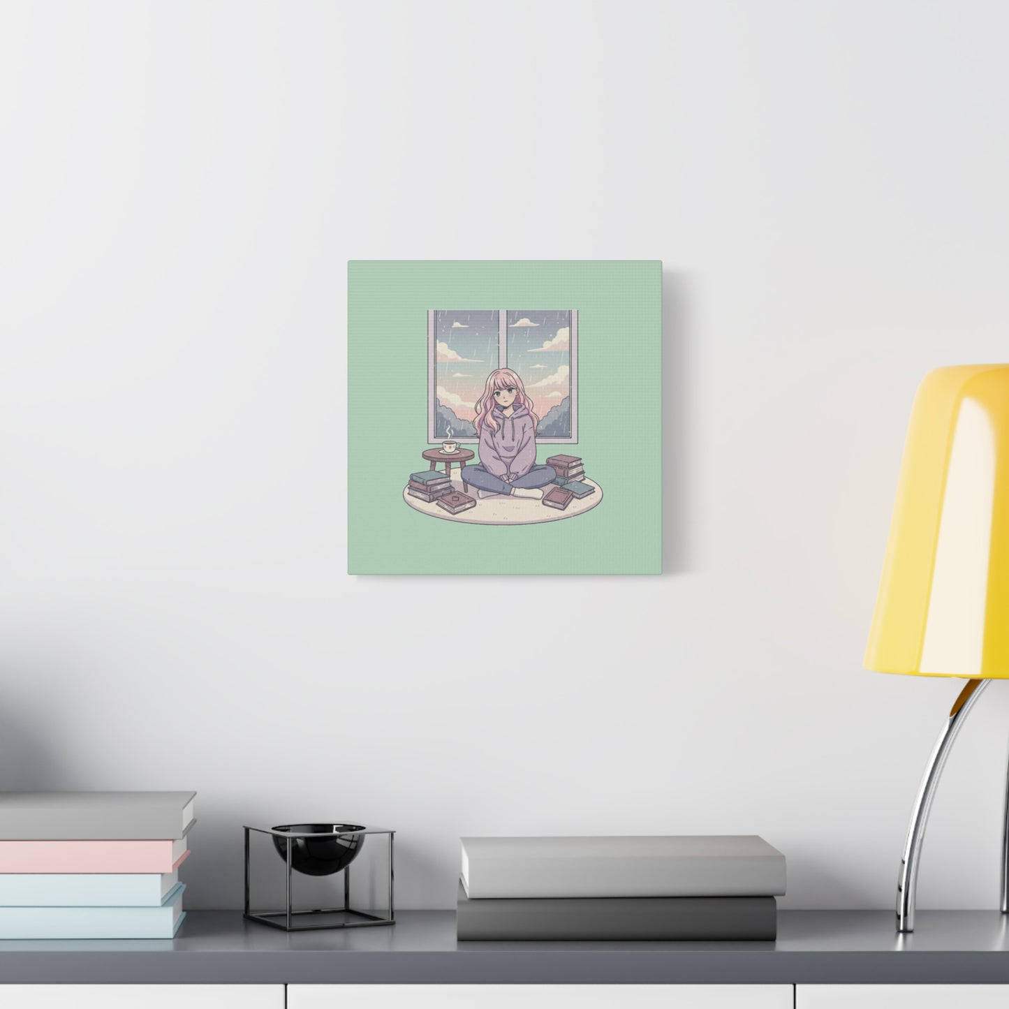 Cozy Girl Reading Wall Art — Matte Stretched Canvas