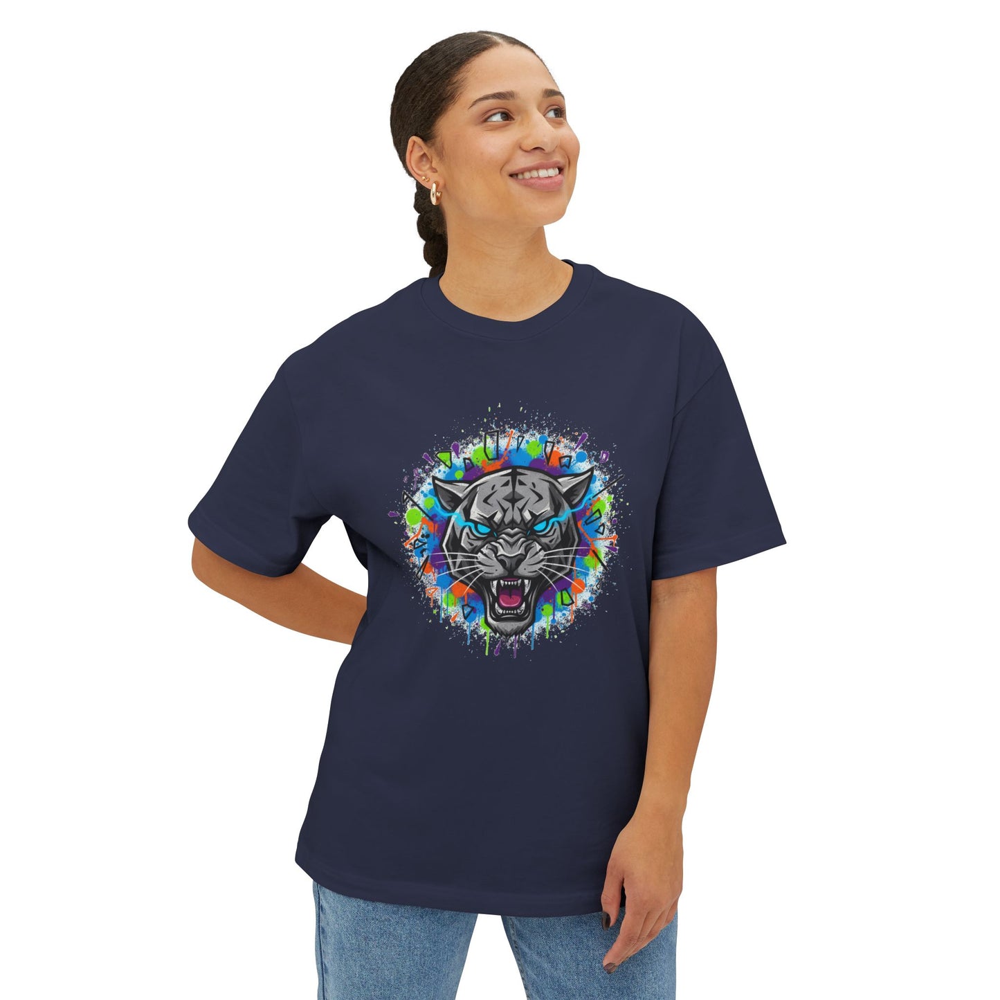 Tiger Graffiti Tee — Colorful Roaring Cat Graphic T-Shirt