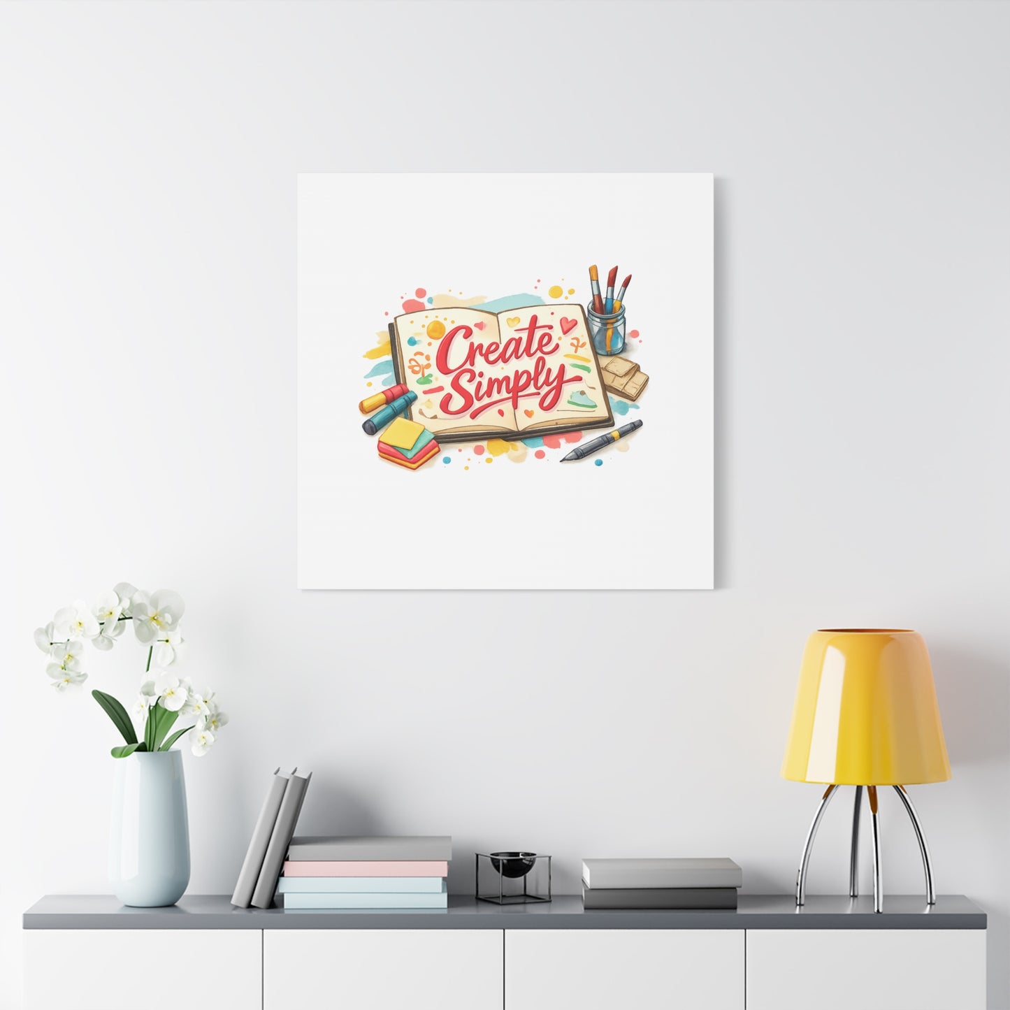 Create Simply Notebook Art Canvas | handmade marker aesthetic, hand-drawn doodle