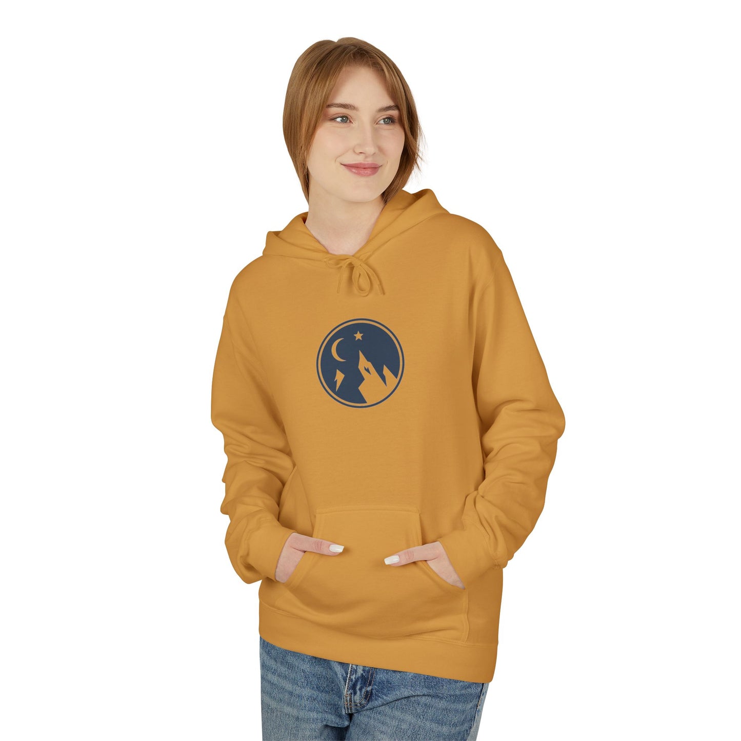 Hoodie — Minimal Mountain Moon Logo Pullover