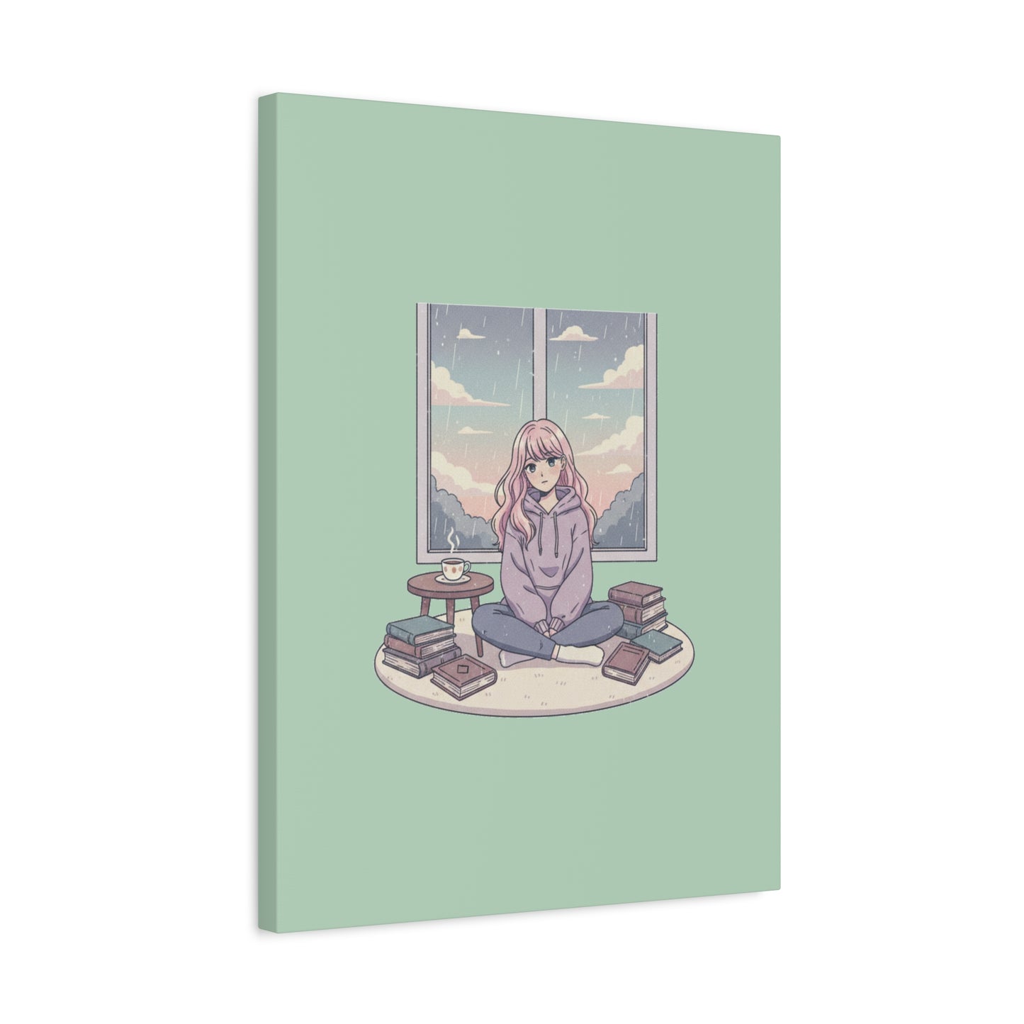 Cozy Girl Reading Wall Art — Matte Stretched Canvas
