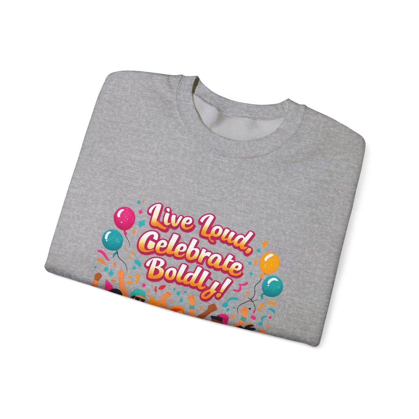 Celebrate Boldly Sweatshirt | carnival confetti colorblocked neon brights