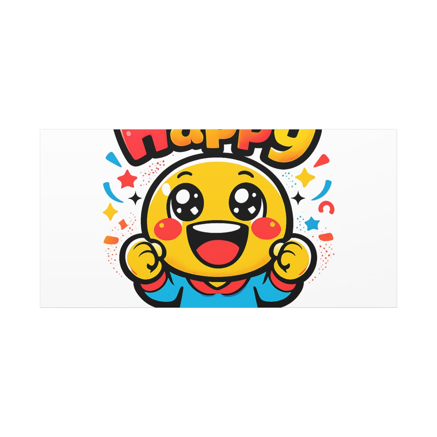 Happy Emoji Cartoon Canvas | Bold Cartoon, Thick Outline, Kawaii Minimal