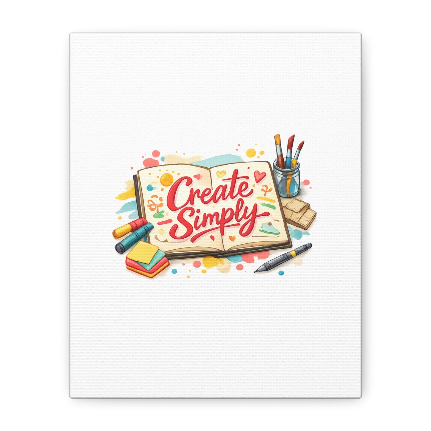 Create Simply Notebook Art Canvas | handmade marker aesthetic, hand-drawn doodle